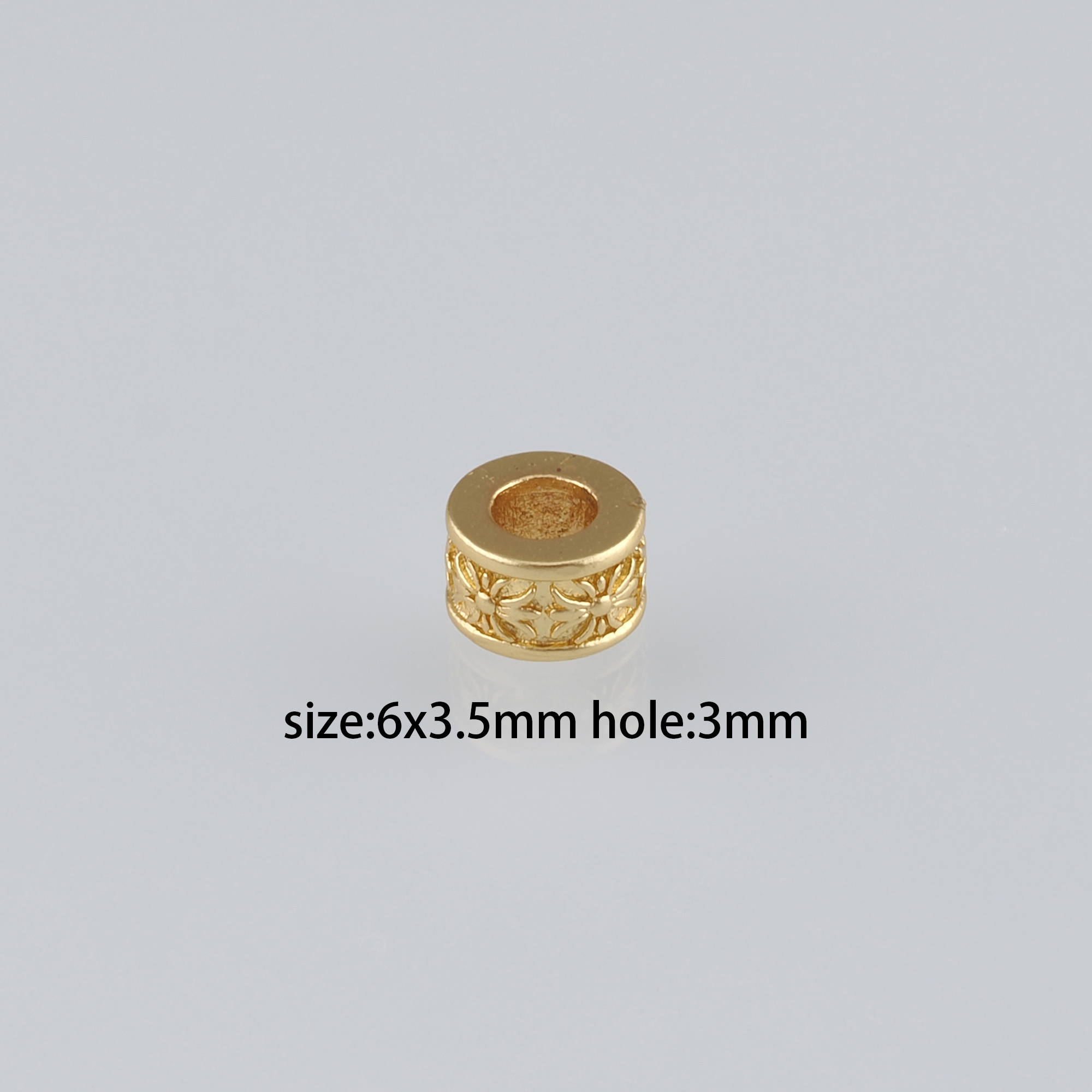 20Pcs 18K Gold Filled Flower Beads,Dainty Flower Flat Spacer Beads,DIY Jewelry Making Supply
