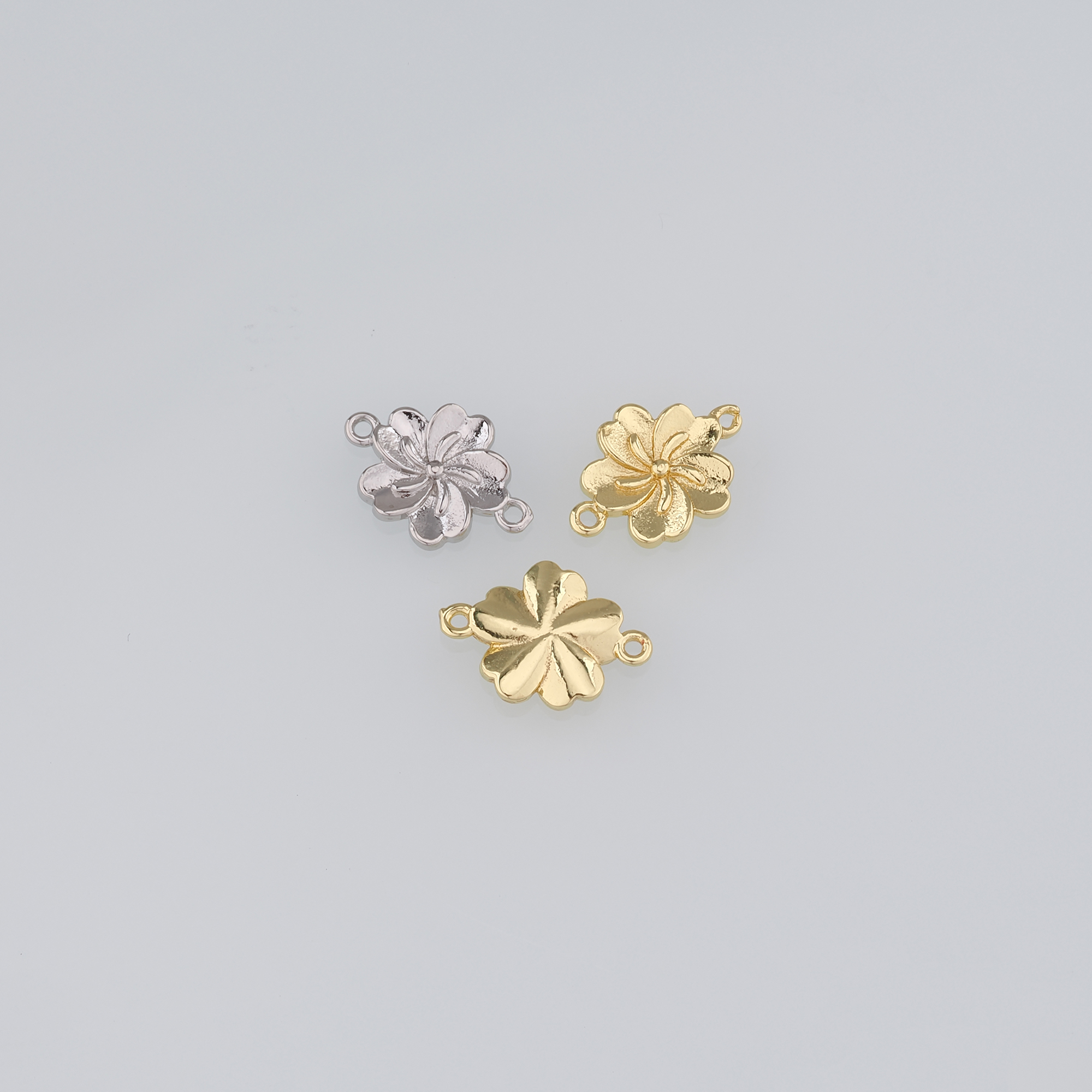 20pcs 18K Gold Filled Flower Connector,Dainty Floral Charm Necklace Bracelet for DIY Jewelry Making Supply