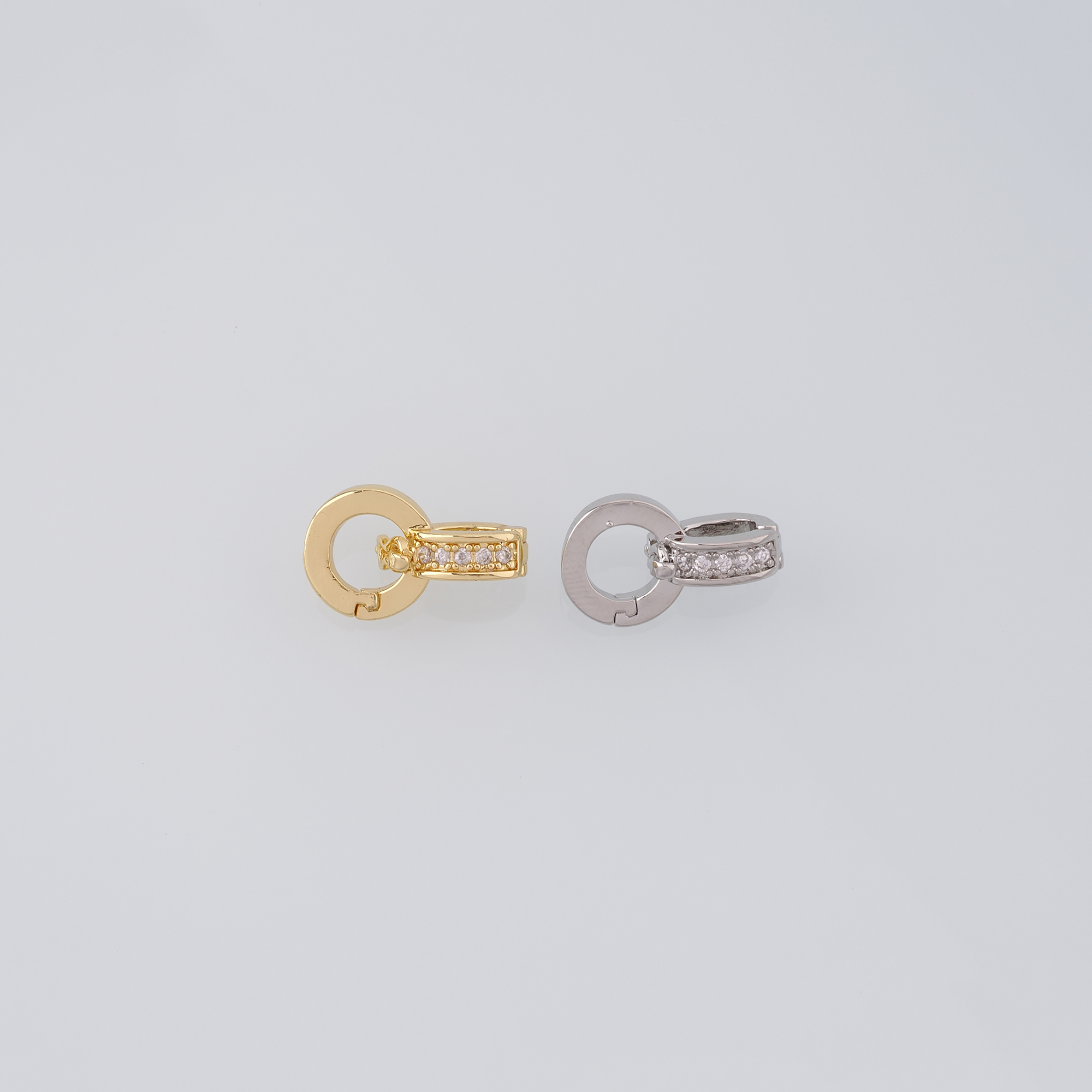 10pcs 18K Gold Filled Round Snap Clasp,Dainty Push Gate Clasp Lock for DIY Jewelry Necklace Bracelet