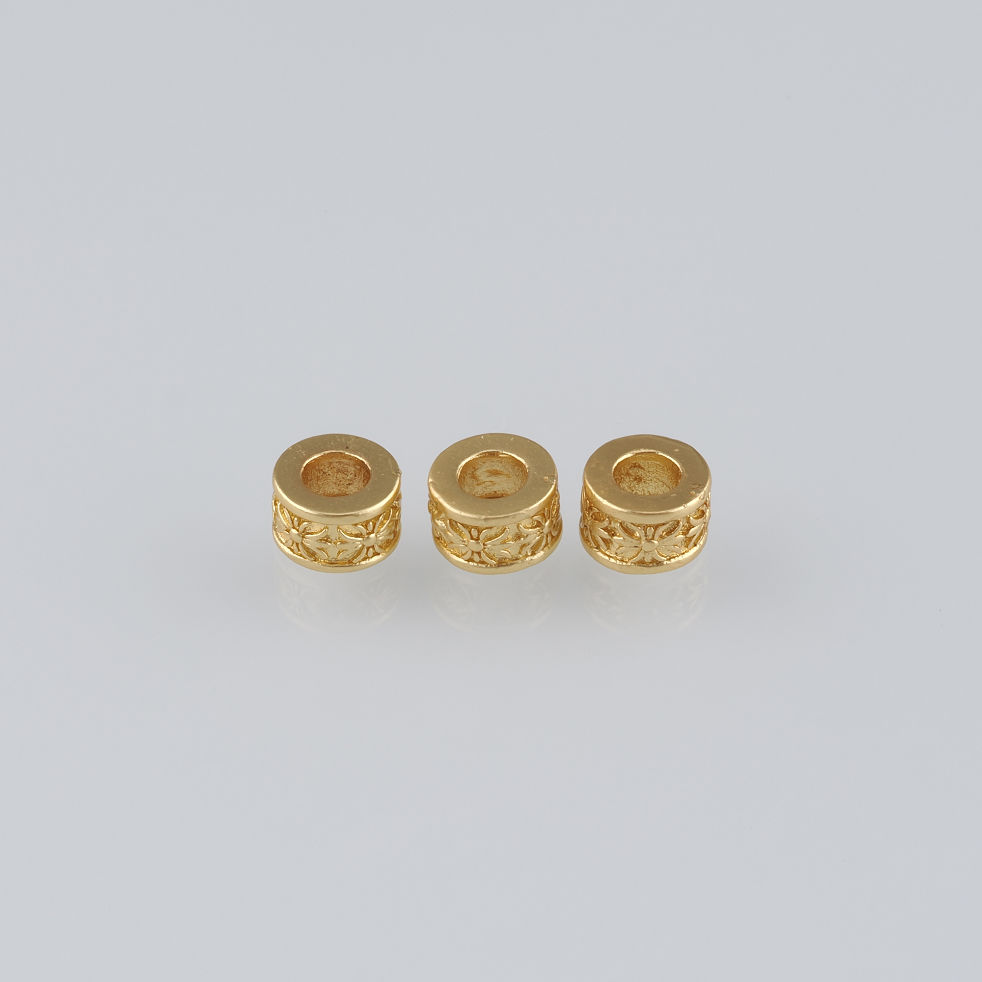 20Pcs 18K Gold Filled Flower Beads,Dainty Flower Flat Spacer Beads,DIY Jewelry Making Supply