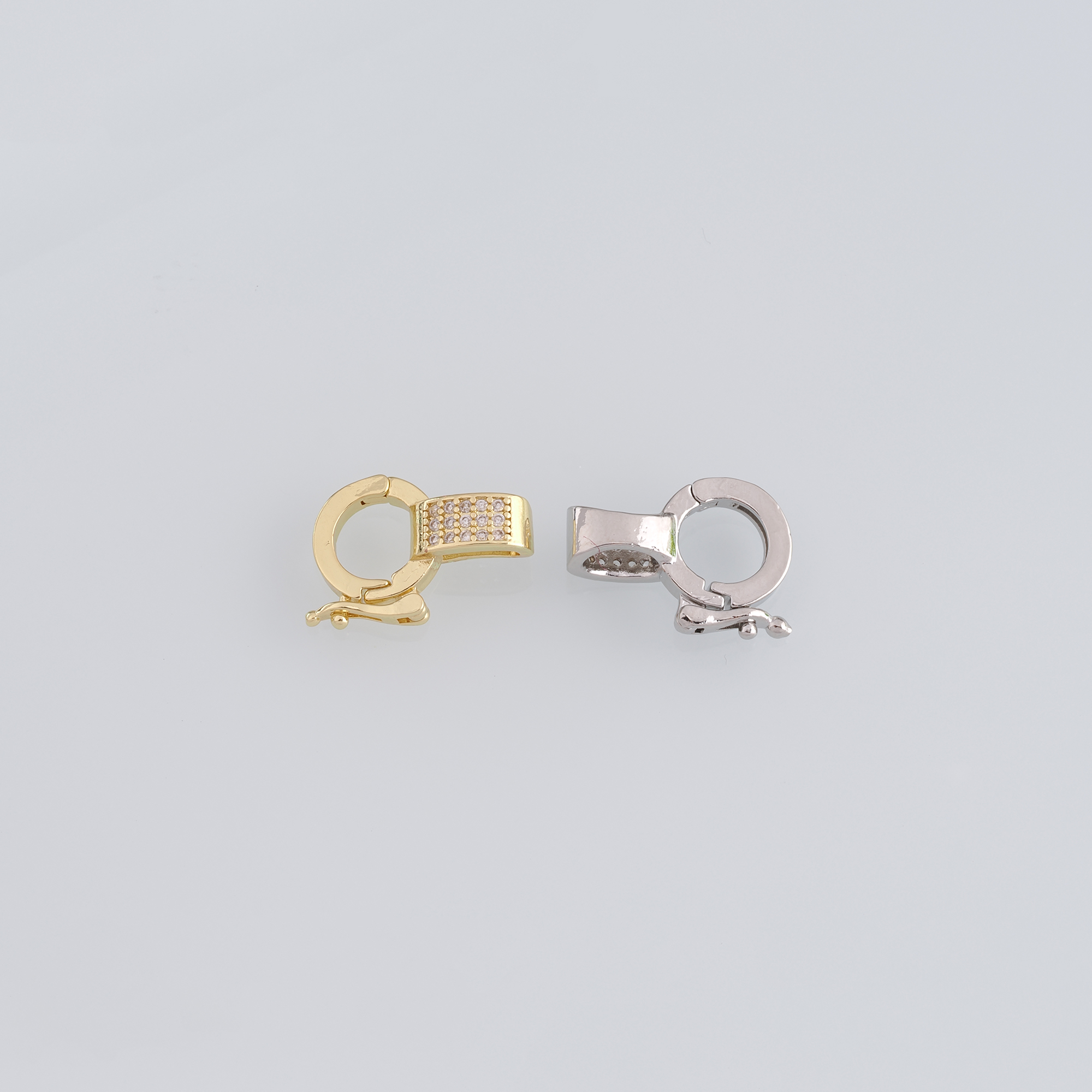 5pcs 18K Gold Filled Round Snap Clasp,Dainty Push Gate Clasp Lock for DIY Jewelry Necklace Bracelet