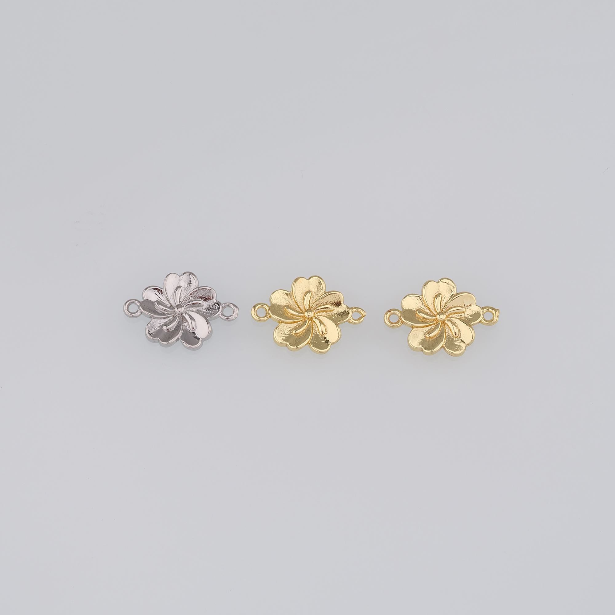 20pcs 18K Gold Filled Flower Connector,Dainty Floral Charm Necklace Bracelet for DIY Jewelry Making Supply