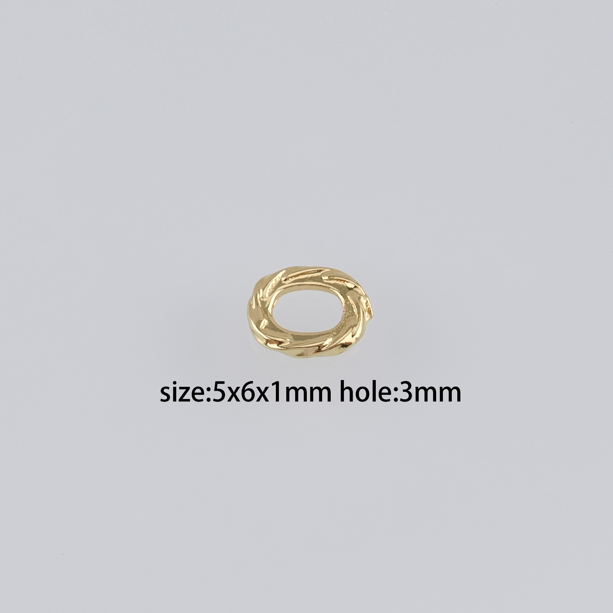 50Pcs 18K Gold Filled Oval Flat Spacer Beads,Dainty Oval Spacer Beads,DIY Jewelry Making Supply