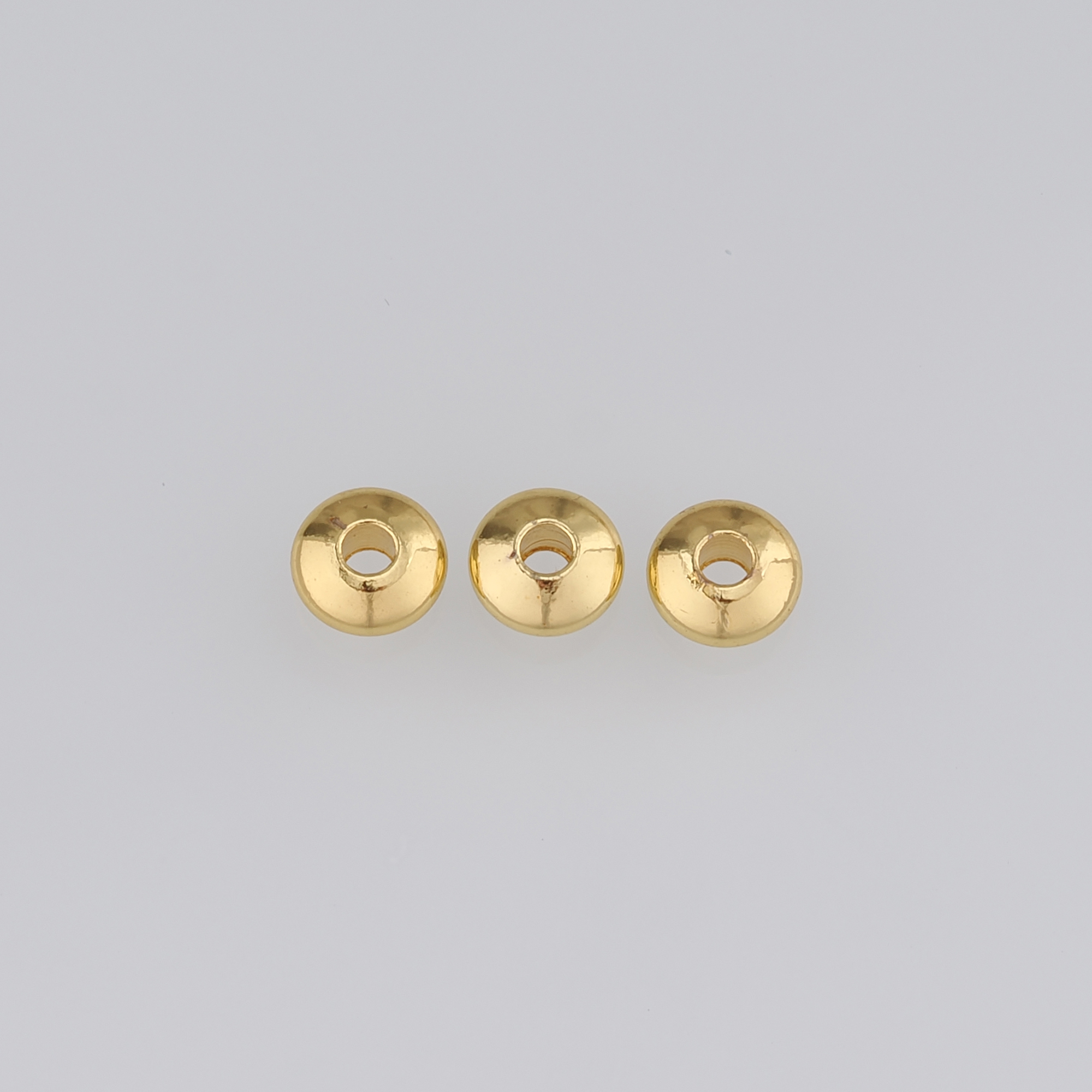 100Pcs 18K Gold Filled Round Flat Spacer Beads,Dainty Round Spacer Beads,DIY Jewelry Making Supply