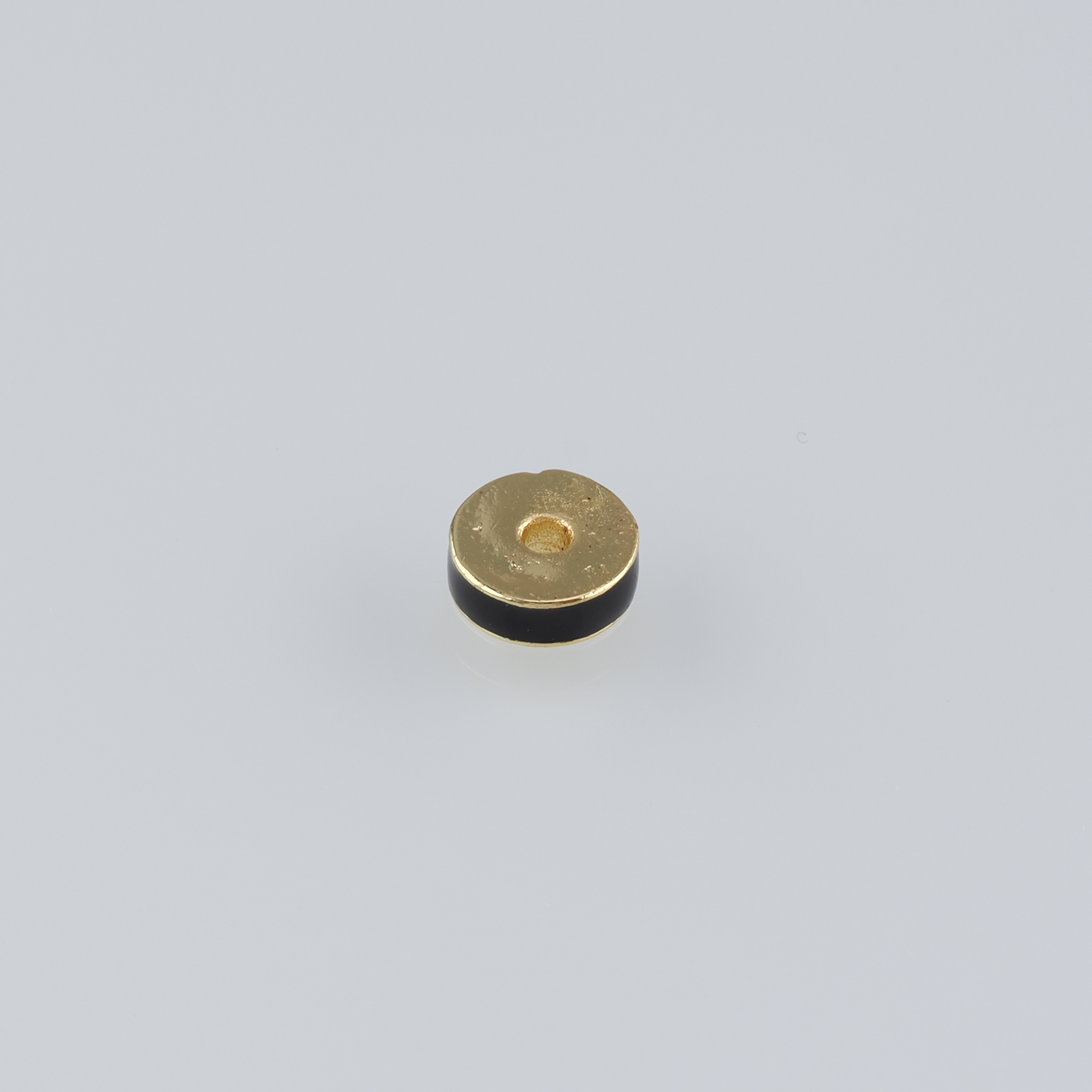 20pcs 18K Gold Filled Disc Spacer Beads,Enamel Flat Round Bead for Bracelet Jewelry Necklace Making Supply