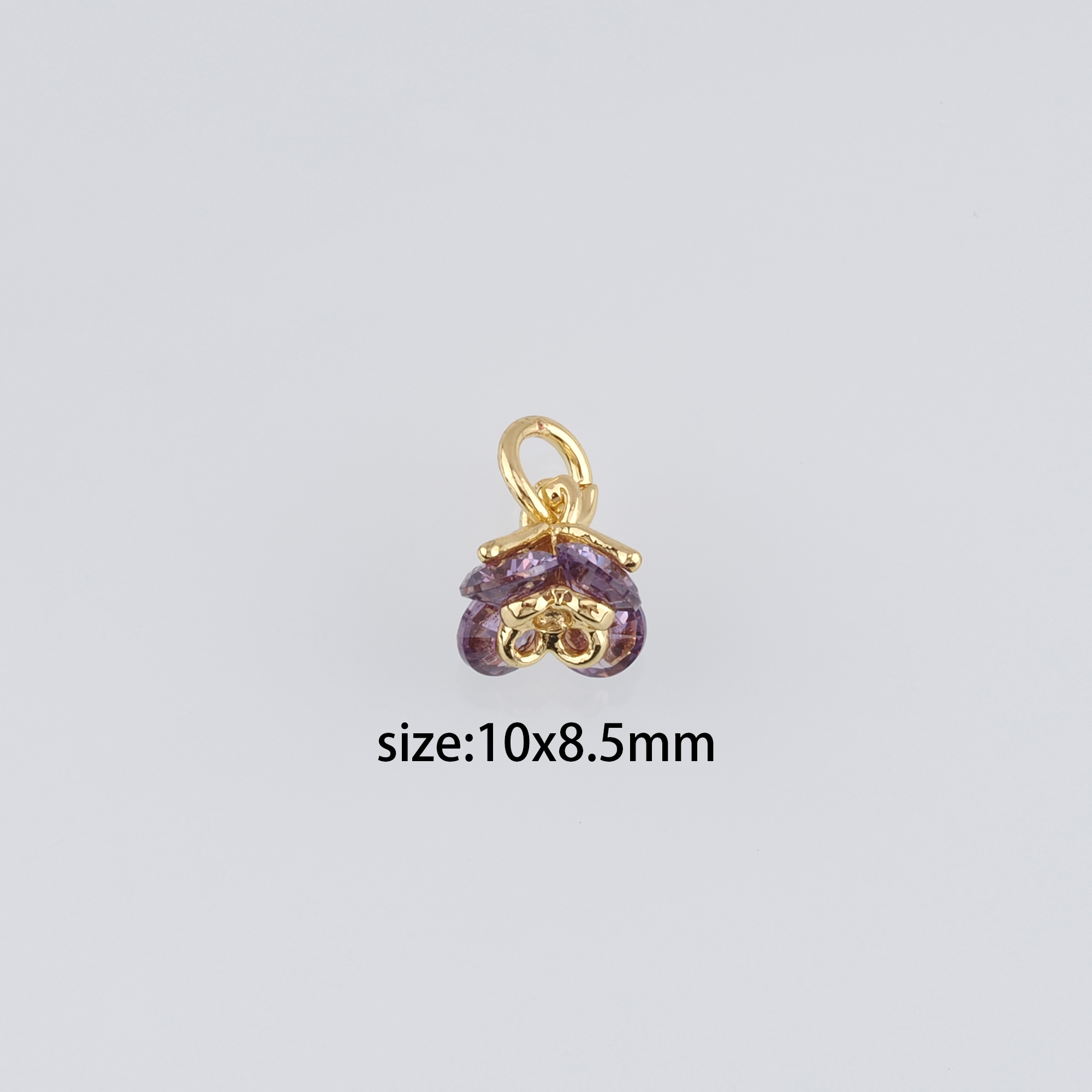 5pcs 18K Gold Filled Flower Pendant,CZ Micro Pave Flower Charm Earrings Necklace for DIY Jewelry Making Supply