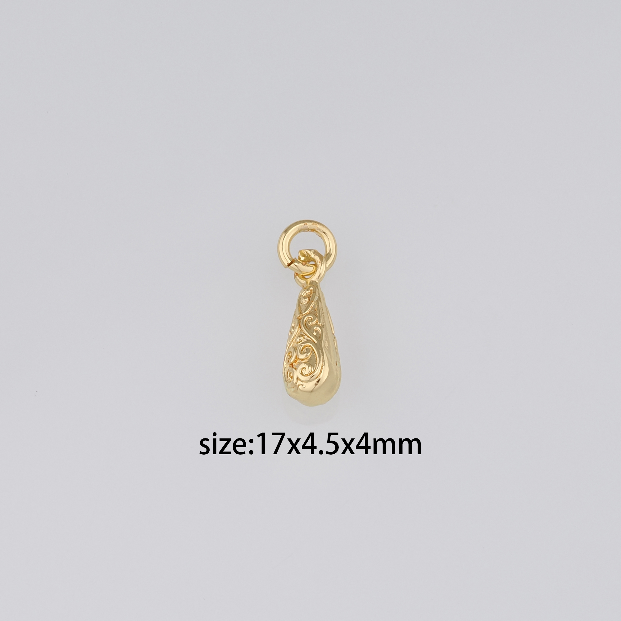 20Pcs 18K Gold Filled Teardrop Pendant,Water Drop Charm Earrings Necklace for DIY Jewelry Making Supply