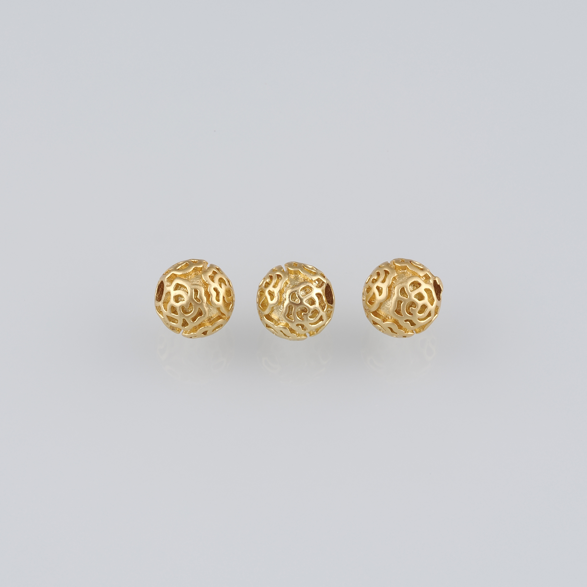 20Pcs 18K Gold Filled Flower Round Spacer Beads,Gold Beads,Ball Bead for Bracelet Jewelry Necklace Making Supply