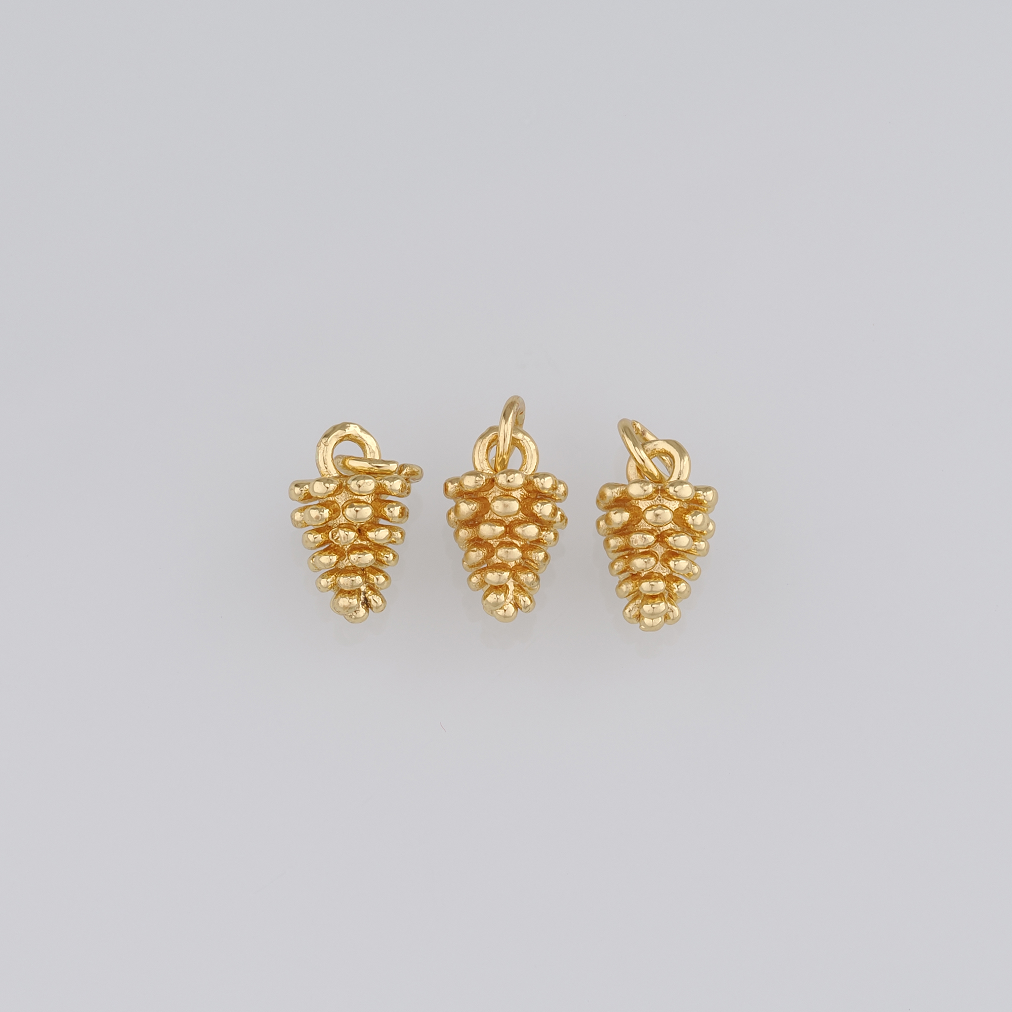 20Pcs 18K Gold Filled Pine Cone Pendant,Dainty Pine Cone Charm Earrings Necklace for DIY Jewelry Making Supply