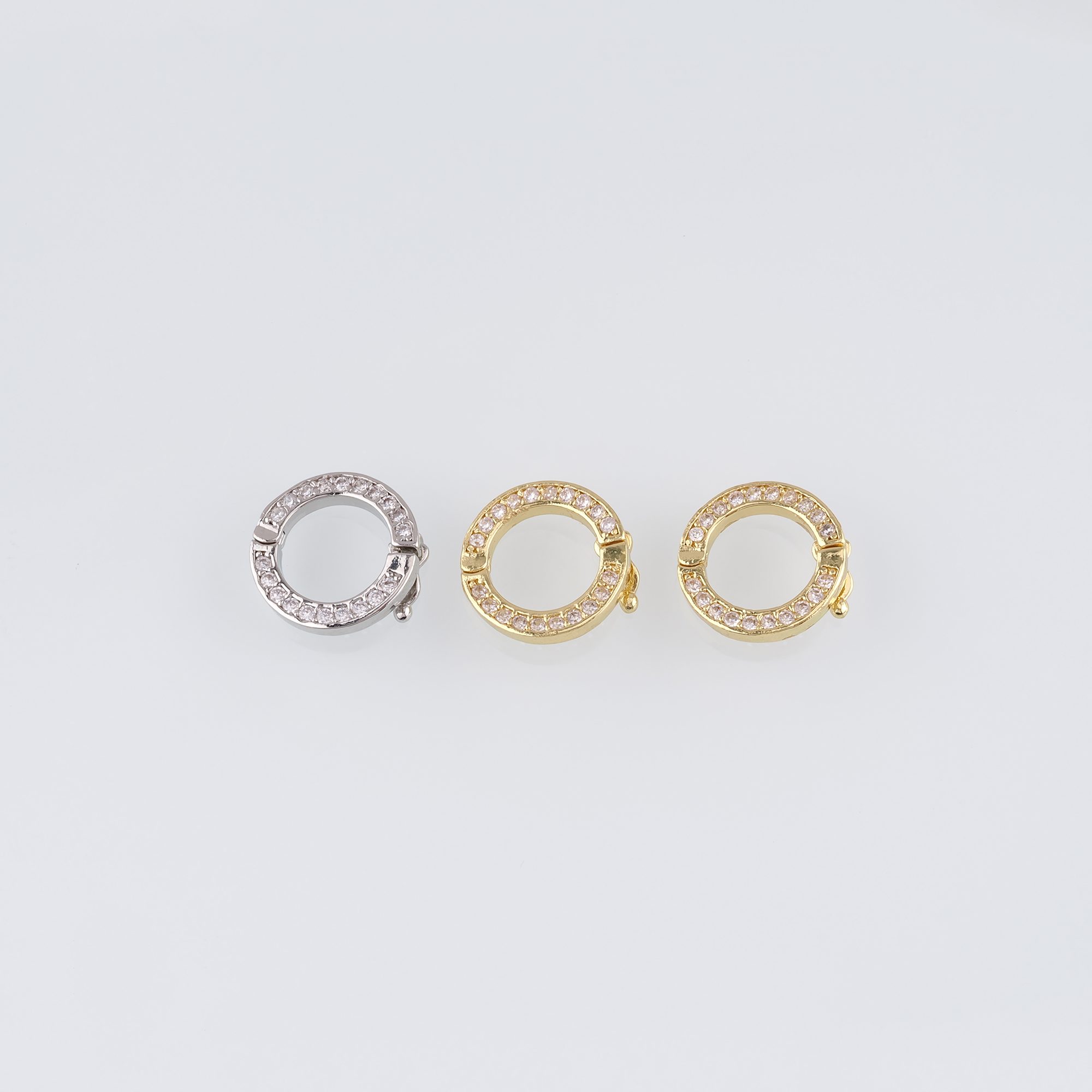 5pcs 18K Gold Filled Round Snap Clasp,Dainty Push Gate Clasp Lock for DIY Jewelry Necklace Bracelet