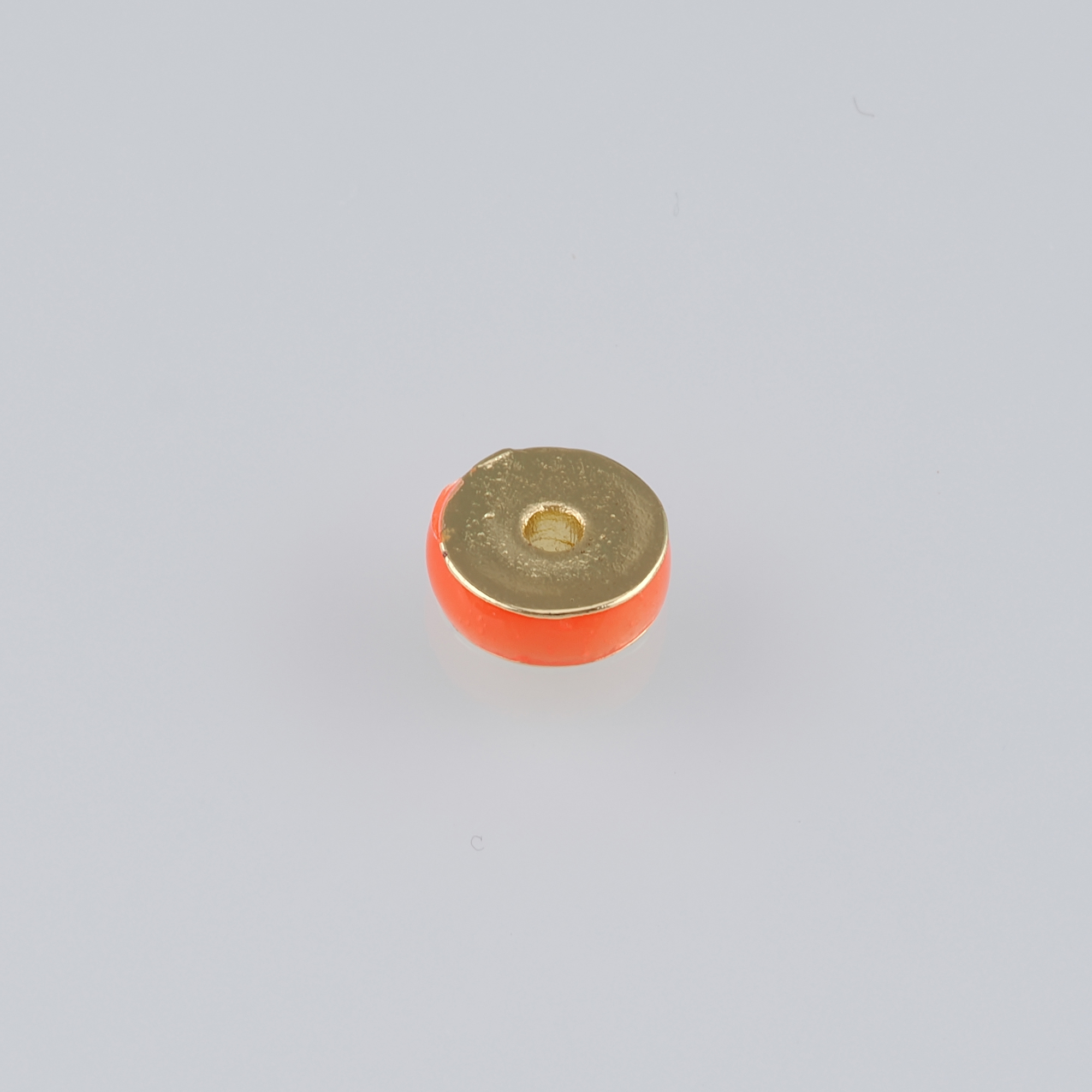 20pcs 18K Gold Filled Disc Spacer Beads,Enamel Flat Round Bead for Bracelet Jewelry Necklace Making Supply