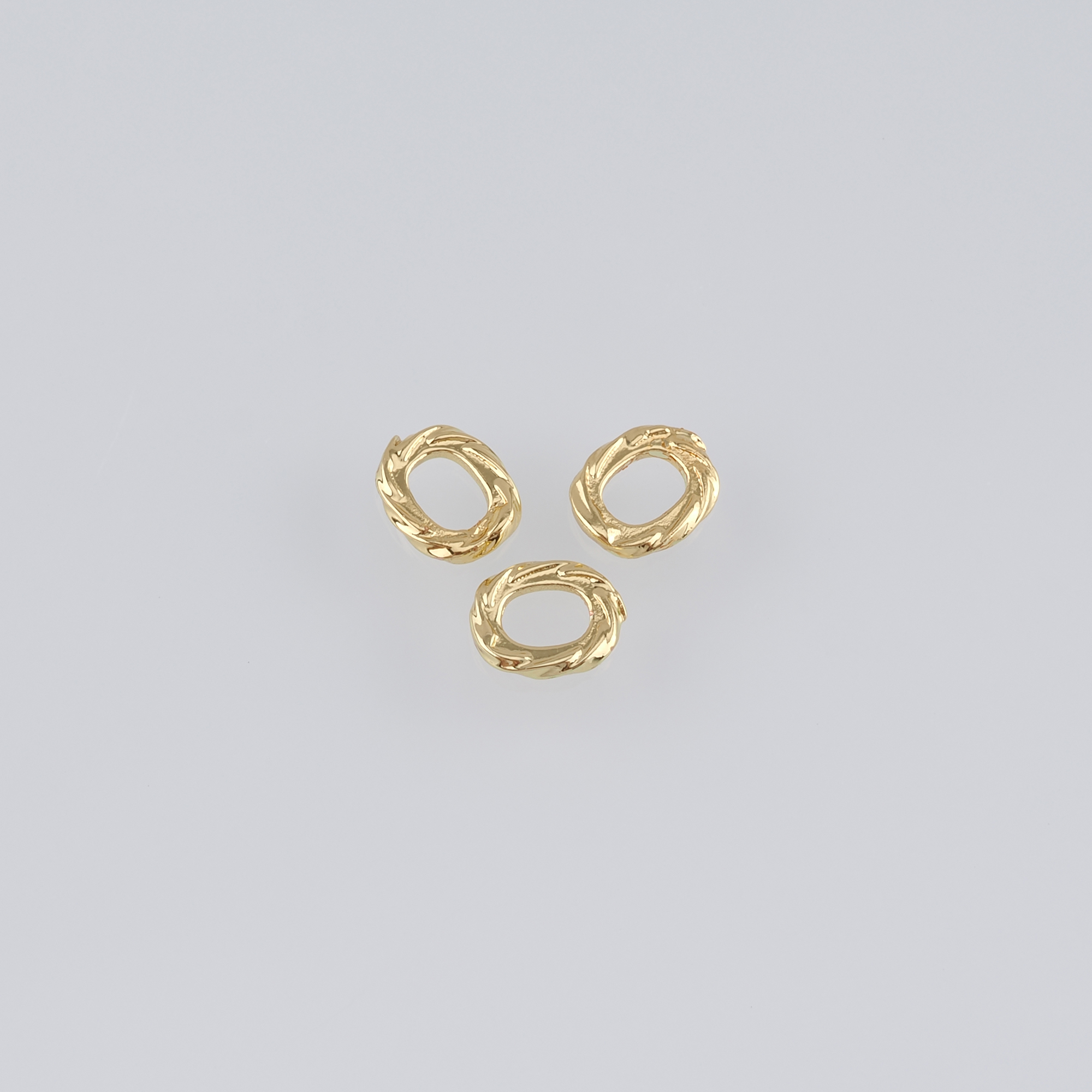 50Pcs 18K Gold Filled Oval Flat Spacer Beads,Dainty Oval Spacer Beads,DIY Jewelry Making Supply