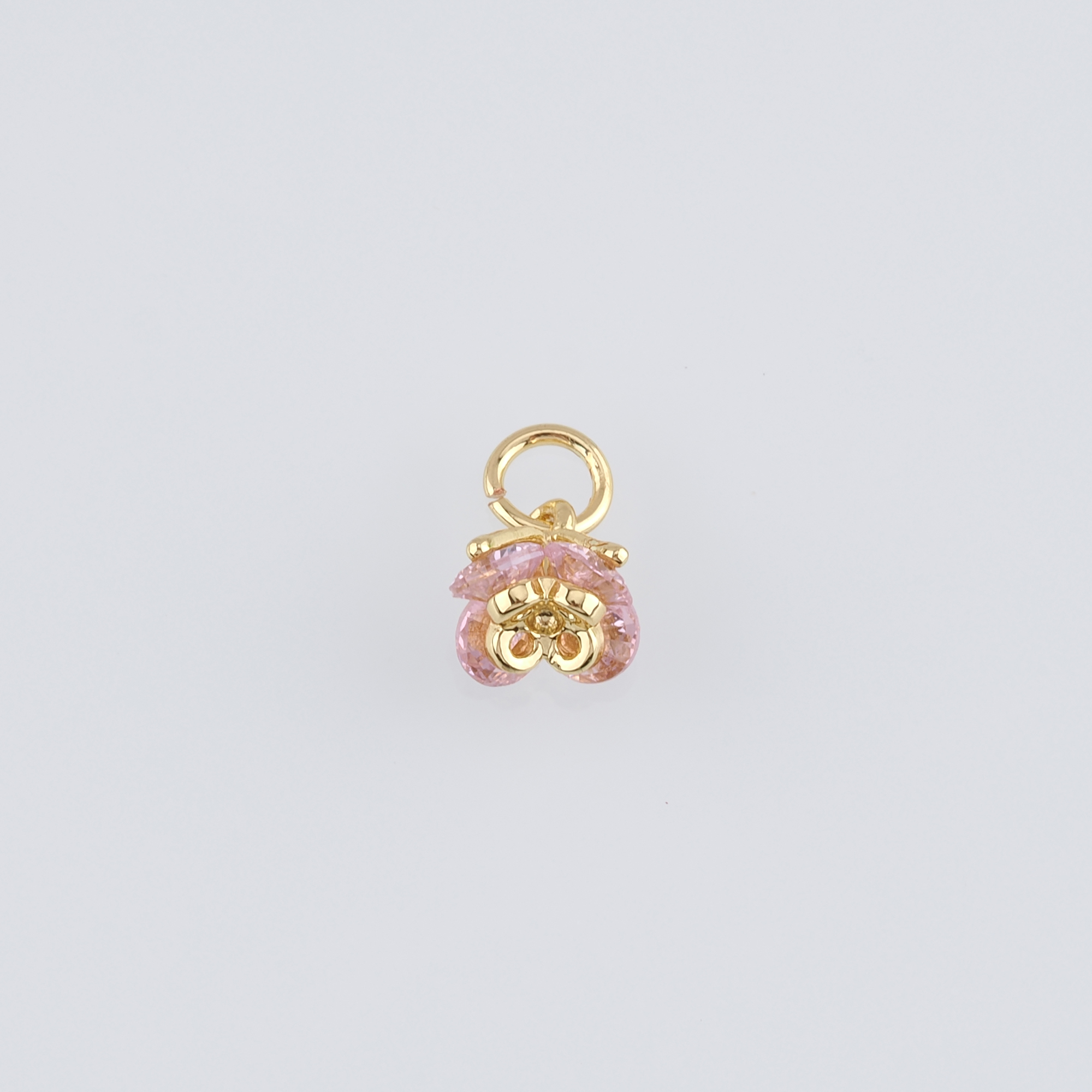 5pcs 18K Gold Filled Flower Pendant,CZ Micro Pave Flower Charm Earrings Necklace for DIY Jewelry Making Supply