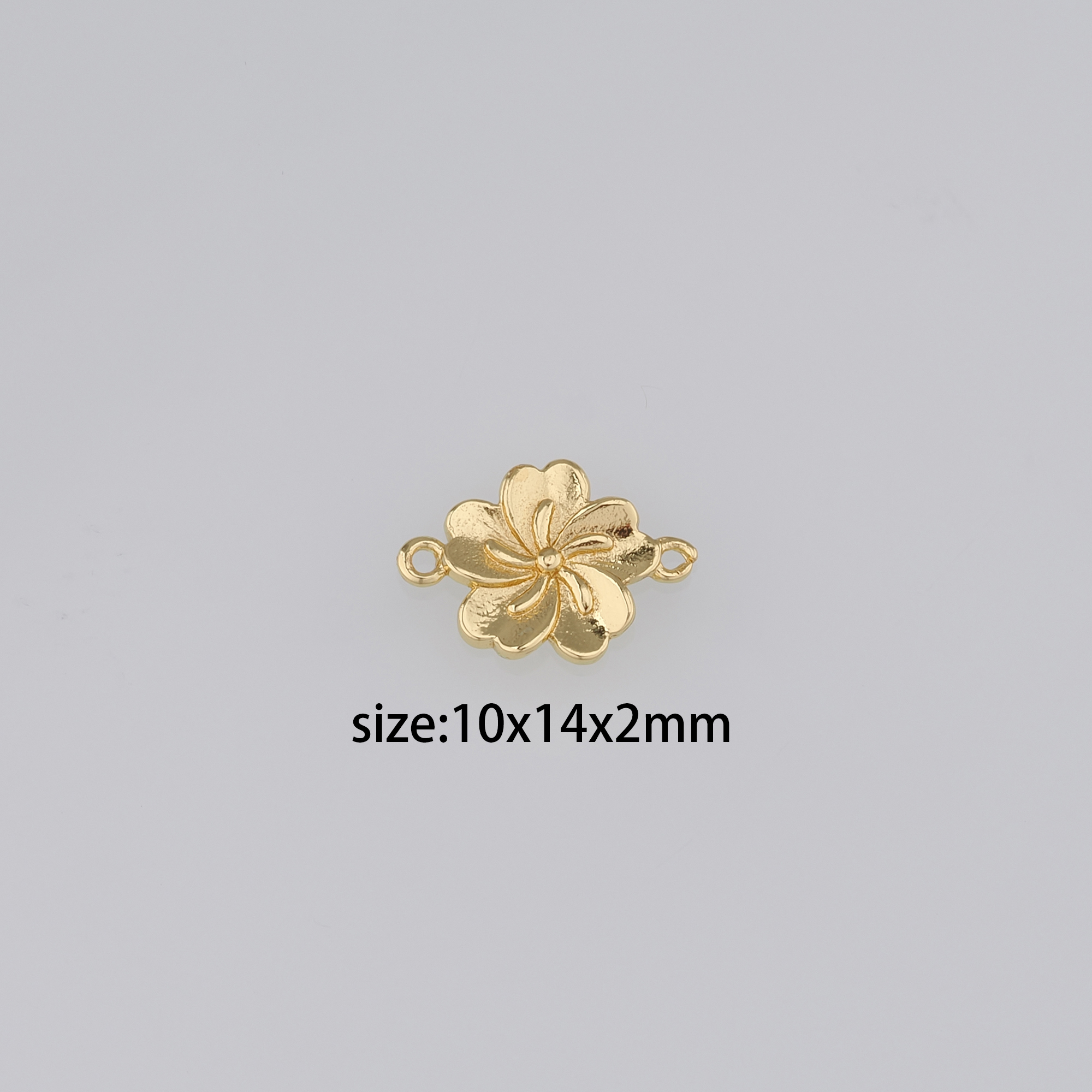 20pcs 18K Gold Filled Flower Connector,Dainty Floral Charm Necklace Bracelet for DIY Jewelry Making Supply