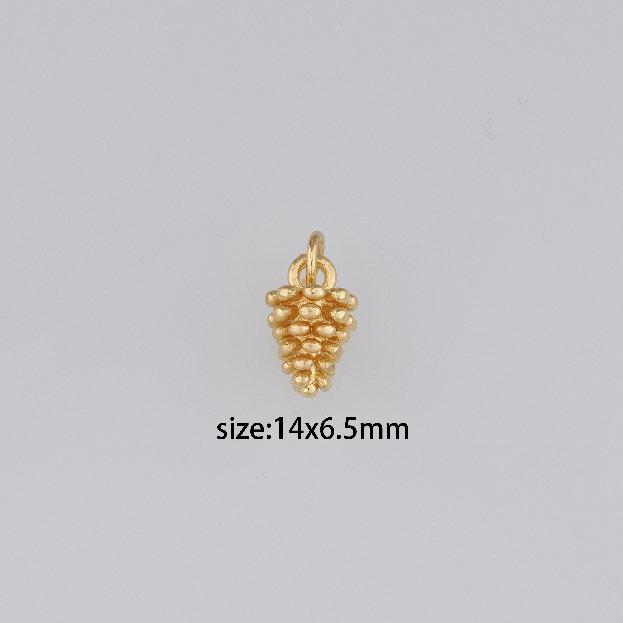 20Pcs 18K Gold Filled Pine Cone Pendant,Dainty Pine Cone Charm Earrings Necklace for DIY Jewelry Making Supply