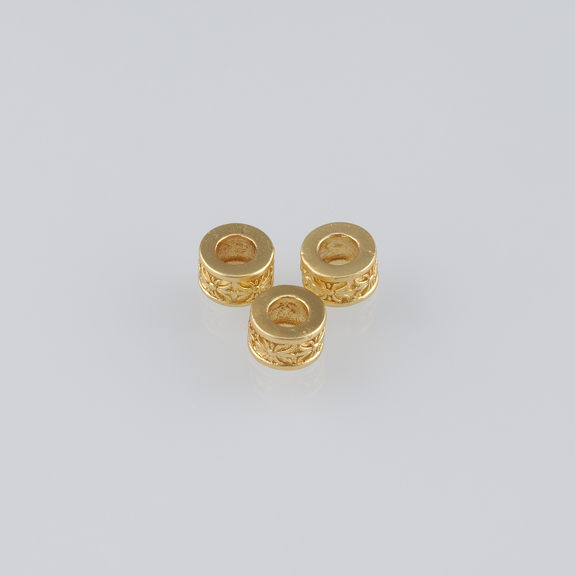 20Pcs 18K Gold Filled Flower Beads,Dainty Flower Flat Spacer Beads,DIY Jewelry Making Supply