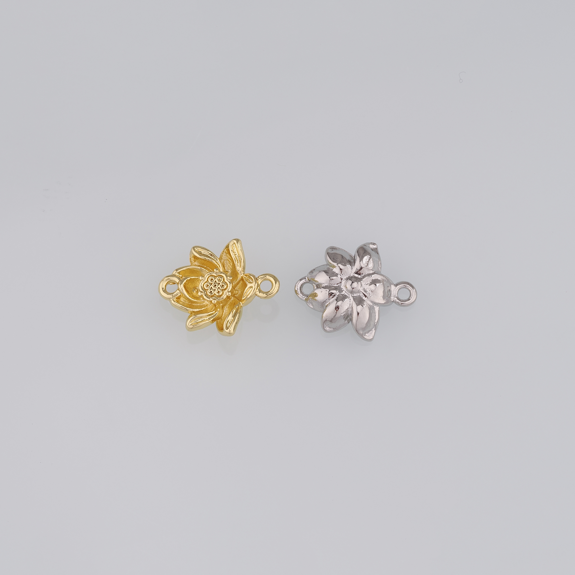 20pcs 18K Gold Filled Lotus Connector,Dainty Floral Charm Necklace Bracelet for DIY Jewelry Making Supply