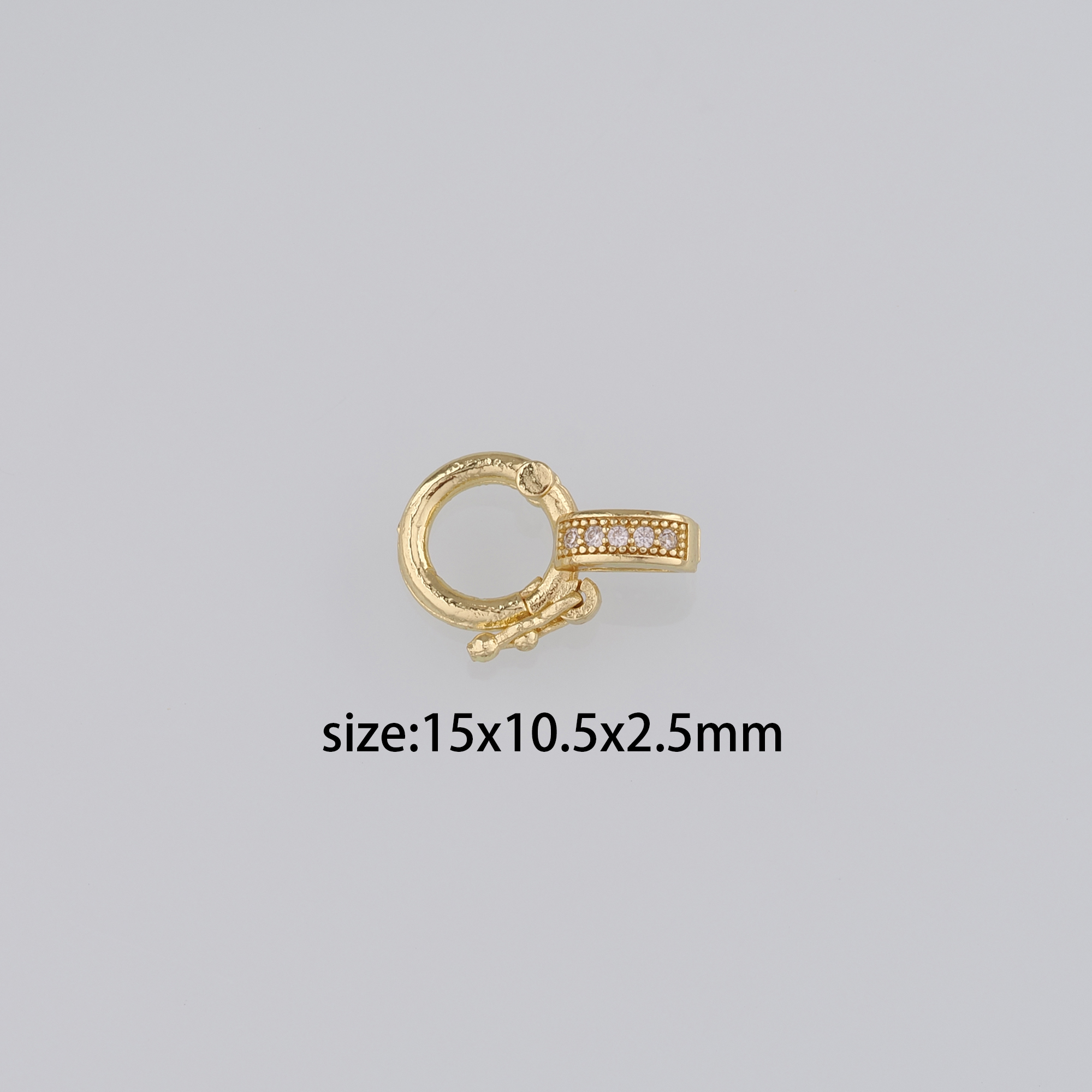 10pcs 18K Gold Filled Round Snap Clasp,Dainty Push Gate Clasp Lock for DIY Jewelry Necklace Bracelet