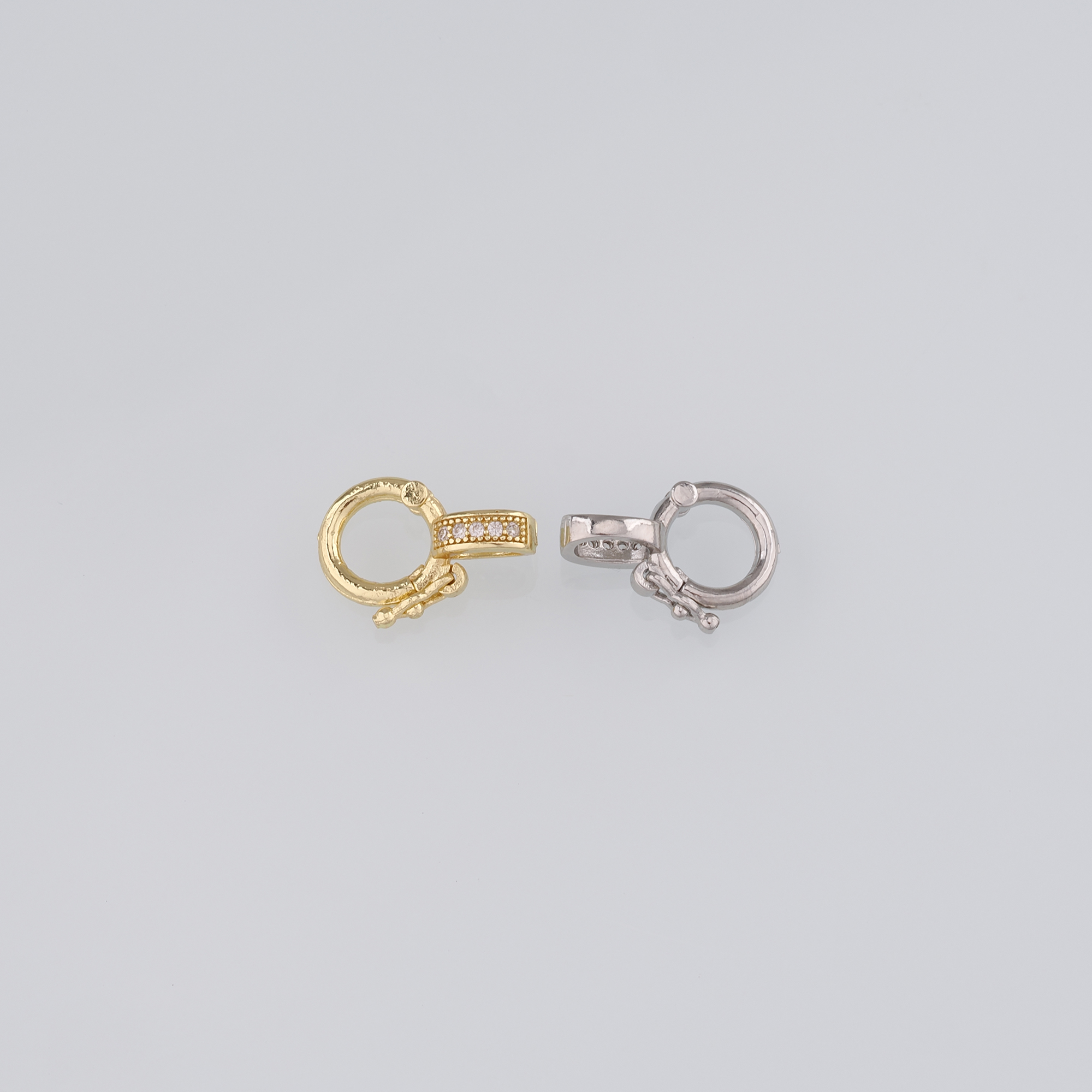 10pcs 18K Gold Filled Round Snap Clasp,Dainty Push Gate Clasp Lock for DIY Jewelry Necklace Bracelet