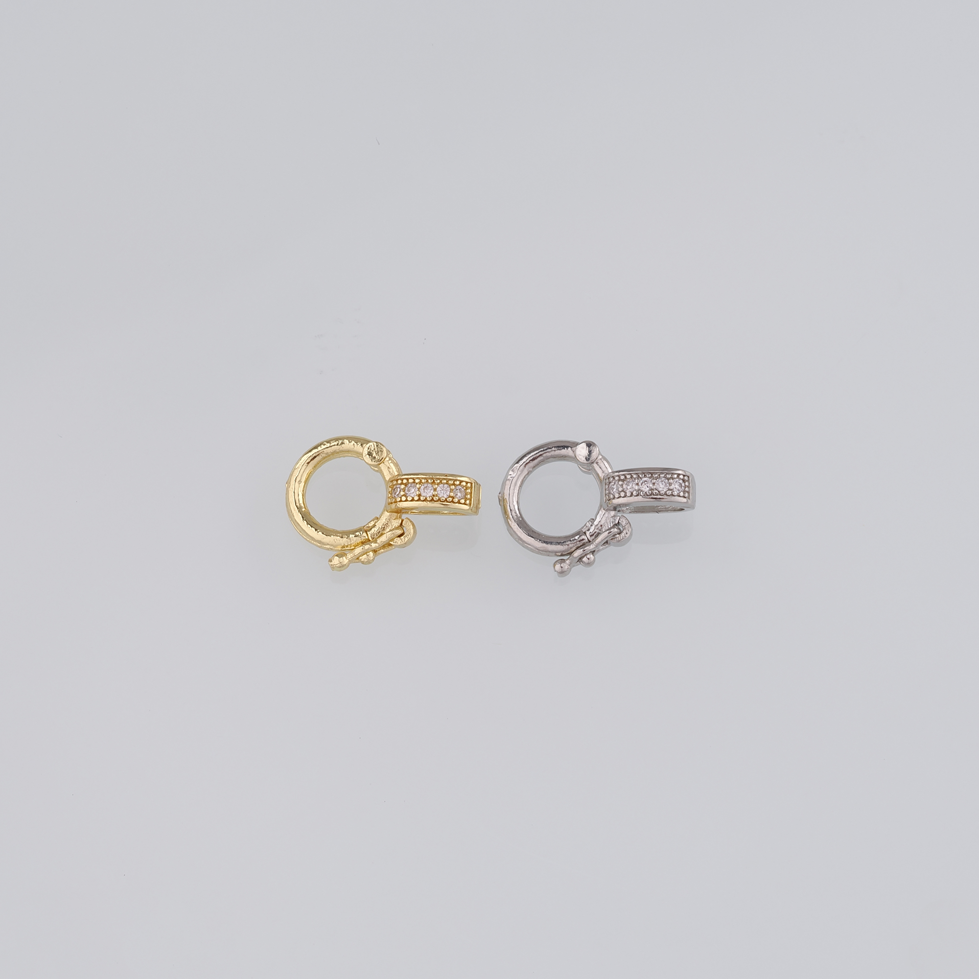 10pcs 18K Gold Filled Round Snap Clasp,Dainty Push Gate Clasp Lock for DIY Jewelry Necklace Bracelet