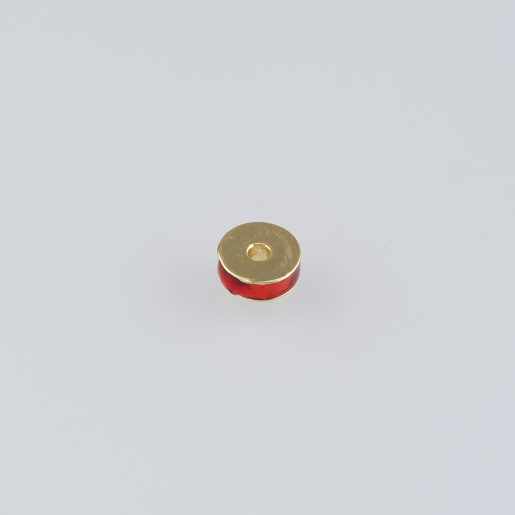 20pcs 18K Gold Filled Disc Spacer Beads,Enamel Flat Round Bead for Bracelet Jewelry Necklace Making Supply
