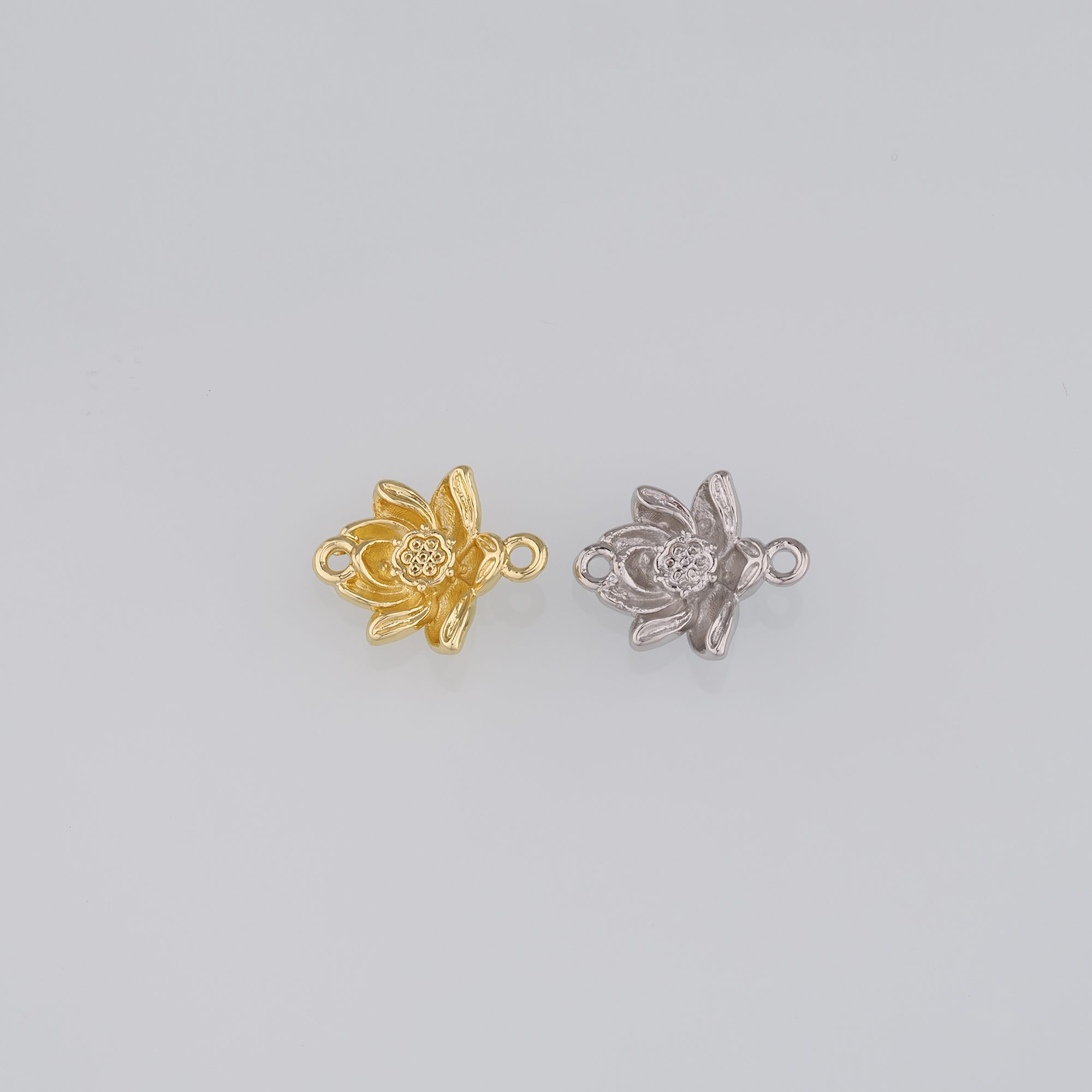 20pcs 18K Gold Filled Lotus Connector,Dainty Floral Charm Necklace Bracelet for DIY Jewelry Making Supply