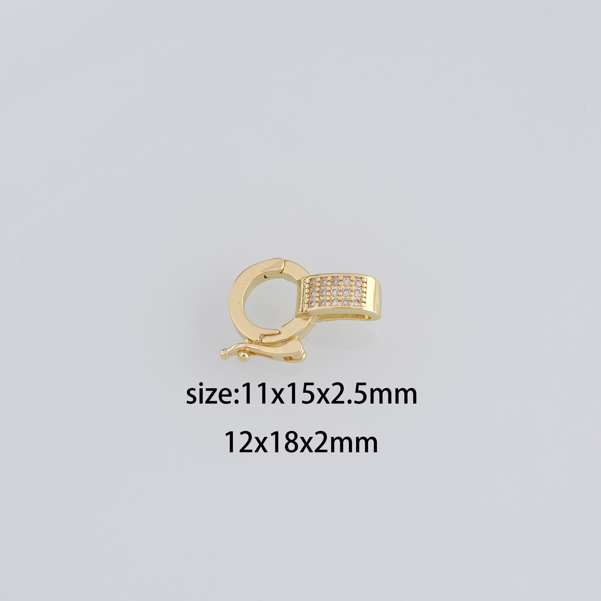 5pcs 18K Gold Filled Round Snap Clasp,Dainty Push Gate Clasp Lock for DIY Jewelry Necklace Bracelet