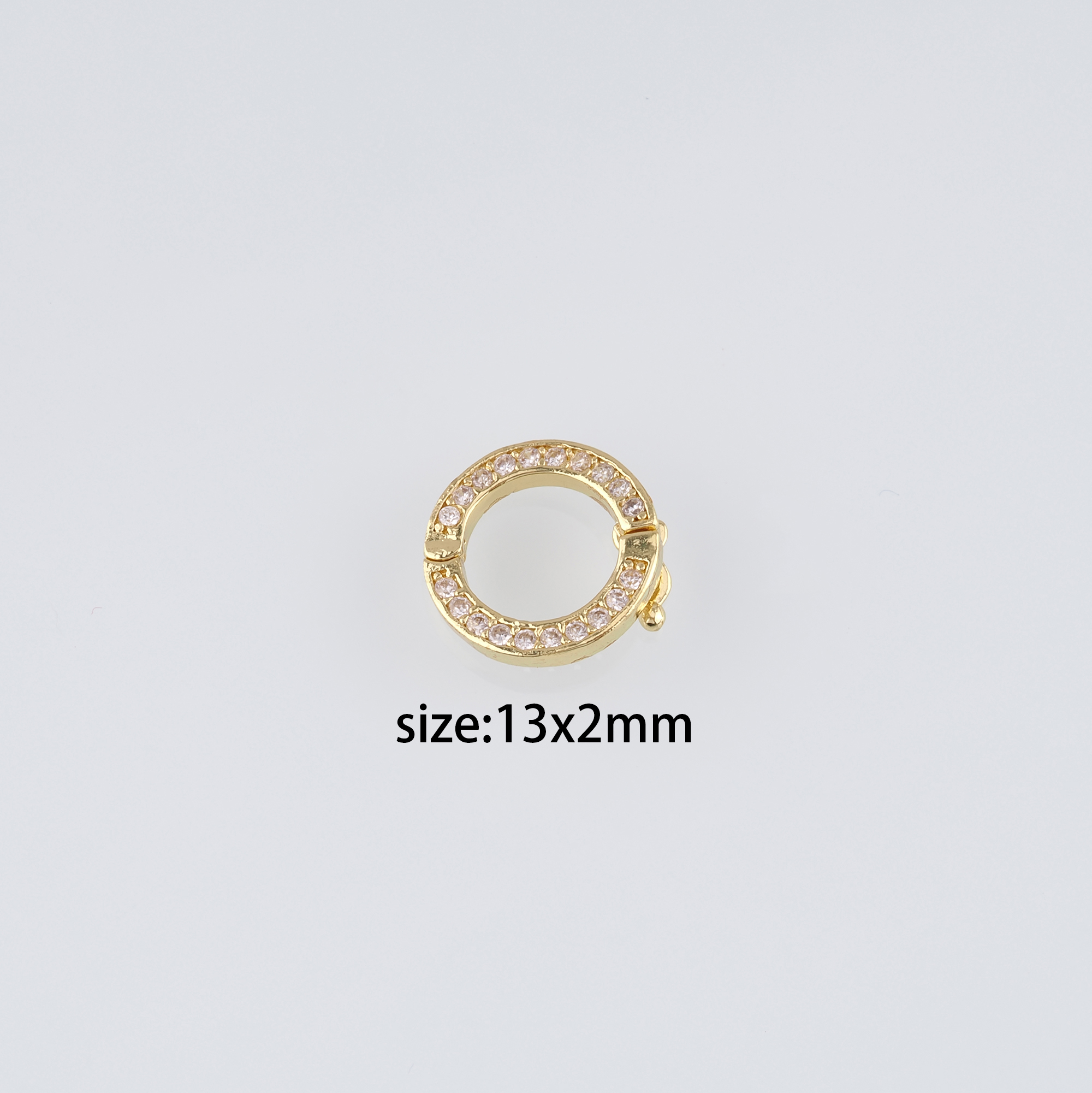 5pcs 18K Gold Filled Round Snap Clasp,Dainty Push Gate Clasp Lock for DIY Jewelry Necklace Bracelet