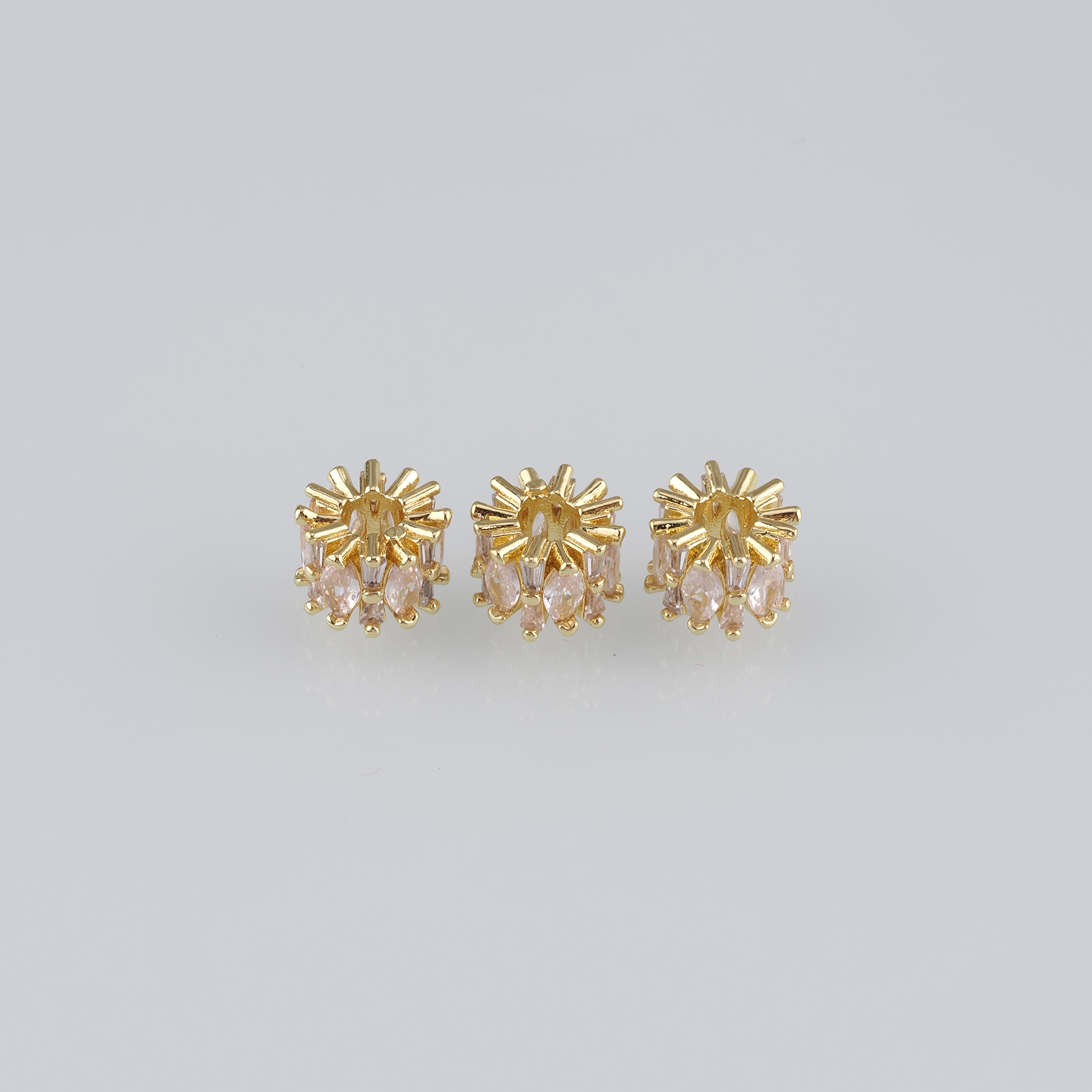 10Pcs 18K Gold Filled Barrel Spacer Beads,CZ Micro Pave Barrel Beads for Bracelet Jewelry Necklace Making Supply