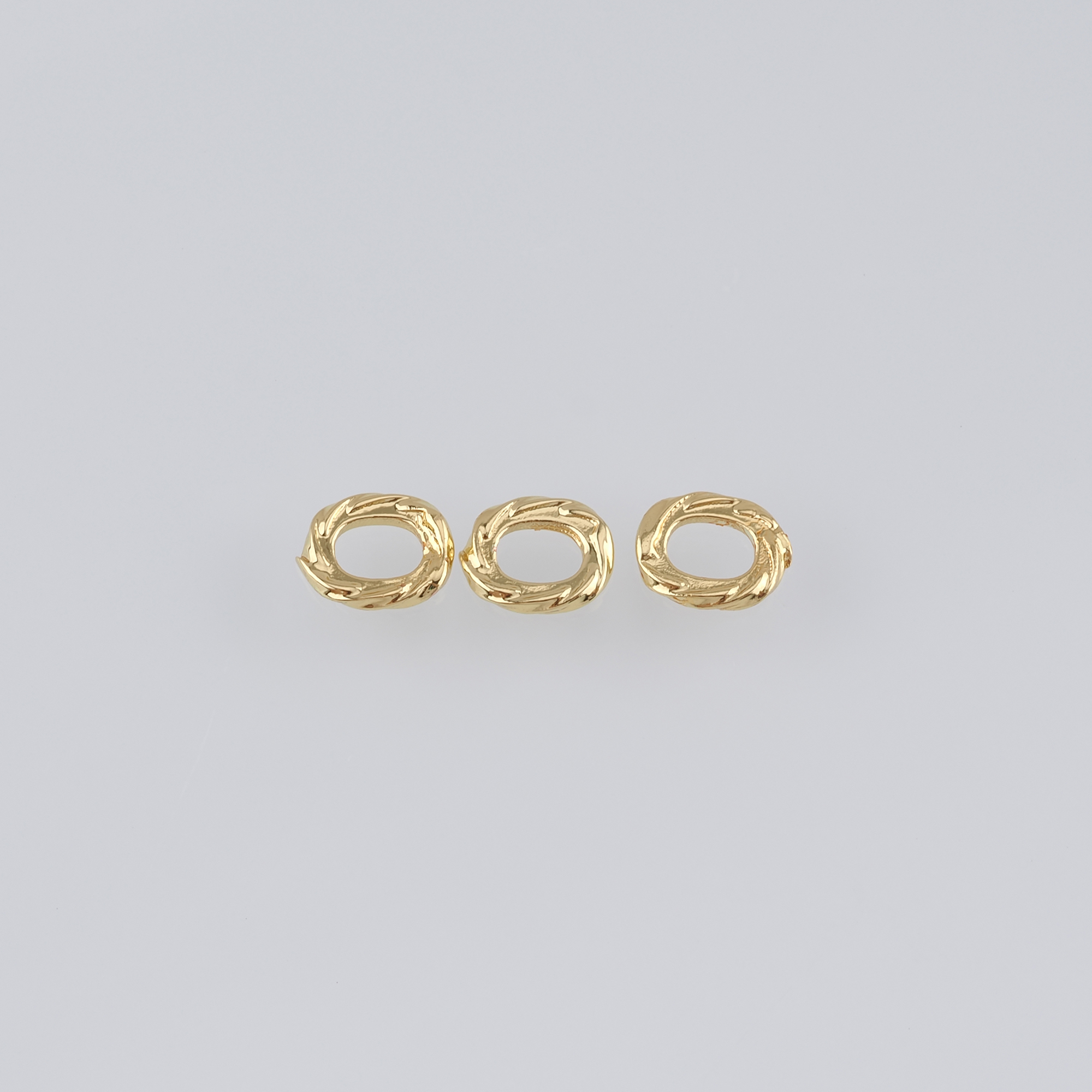 50Pcs 18K Gold Filled Oval Flat Spacer Beads,Dainty Oval Spacer Beads,DIY Jewelry Making Supply