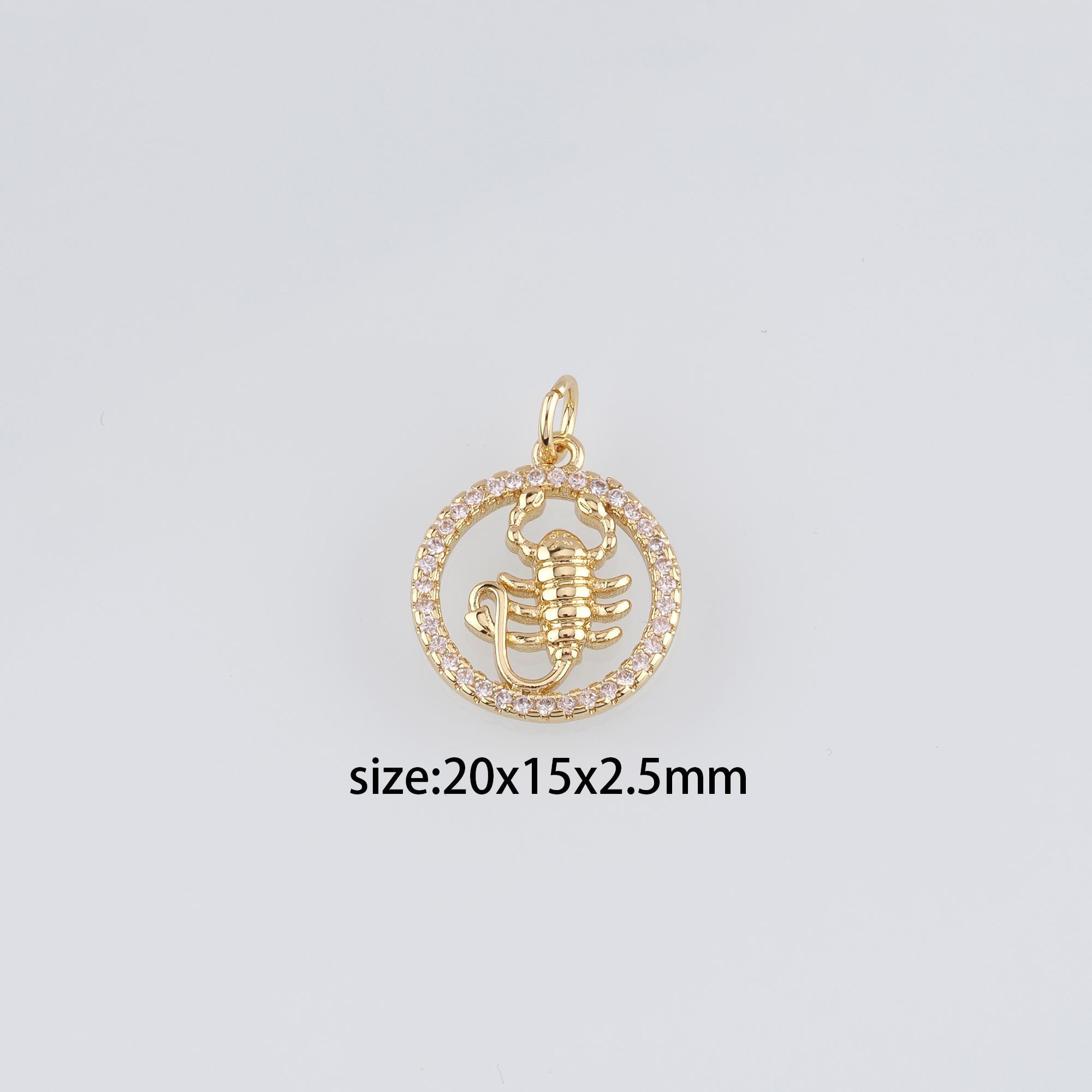 18K Gold Filled Scorpion Pendant,Dainty Scorpio Charm Earrings Necklace for DIY Jewelry Making Supply