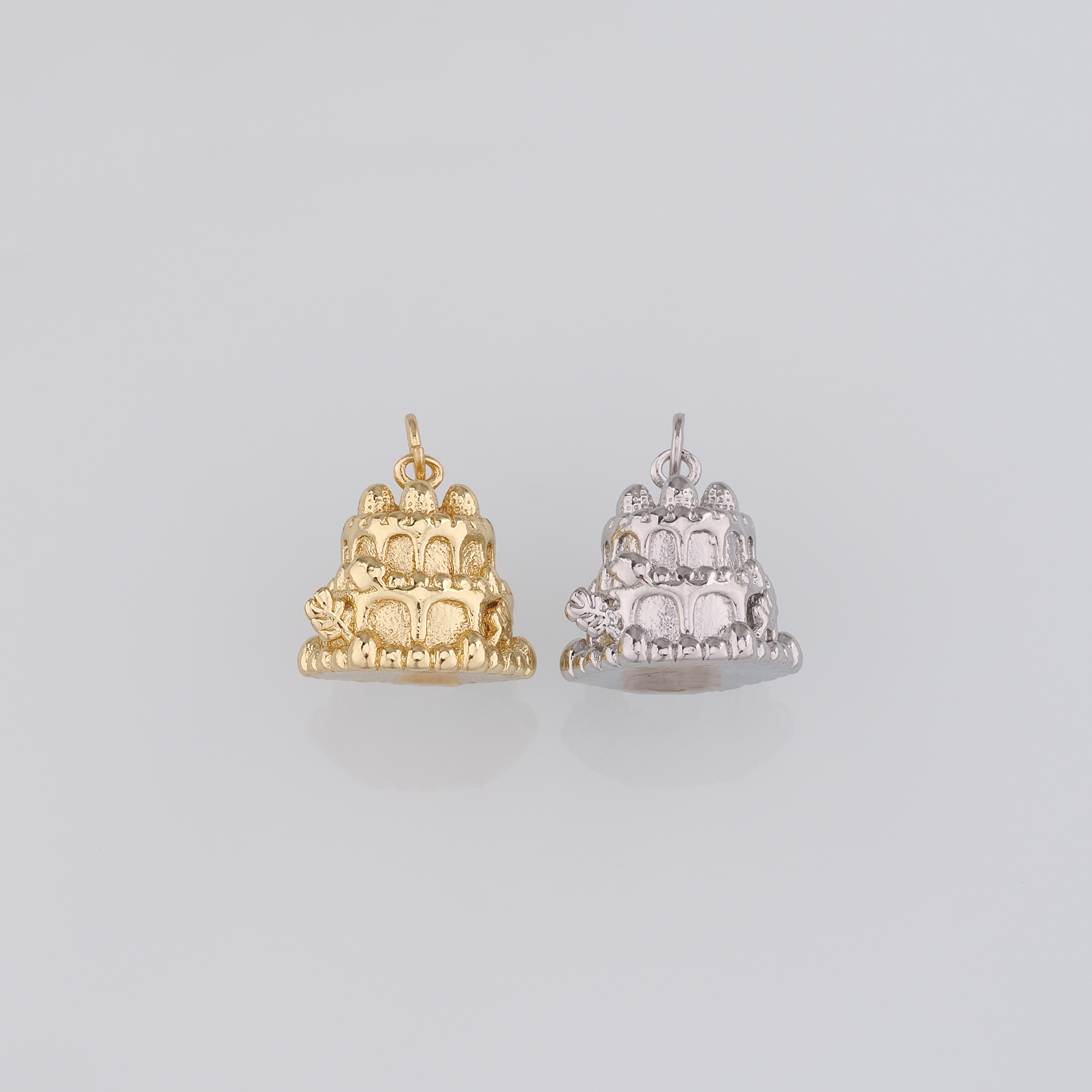 18K Gold Filled Cake Pendant,Strawberry Shortcake Charm Earrings Necklace for DIY Jewelry Making Supply