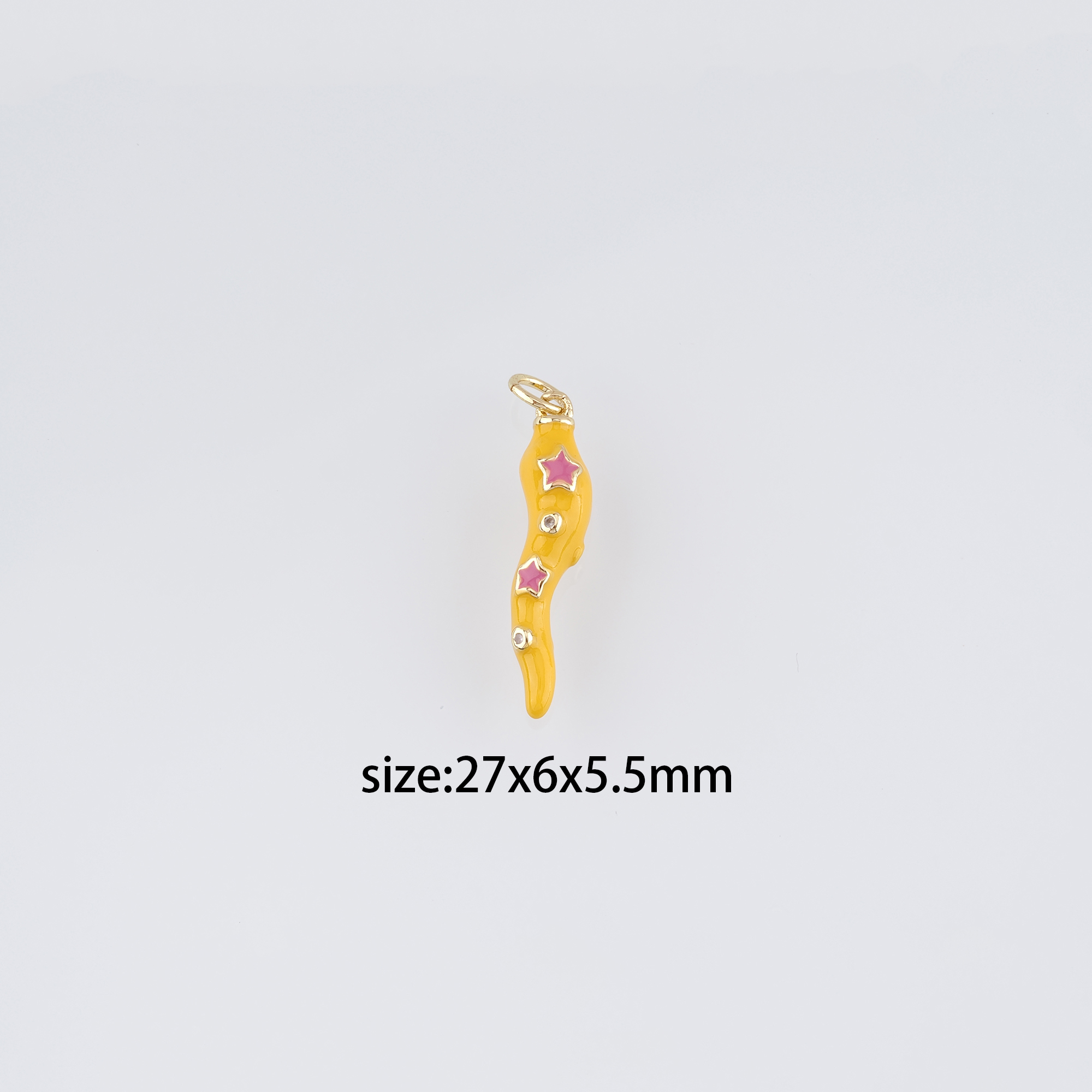 18K Gold Filled Horn Pendant,Enamel Horn Charm Earrings Necklace for DIY Jewelry Making Supply