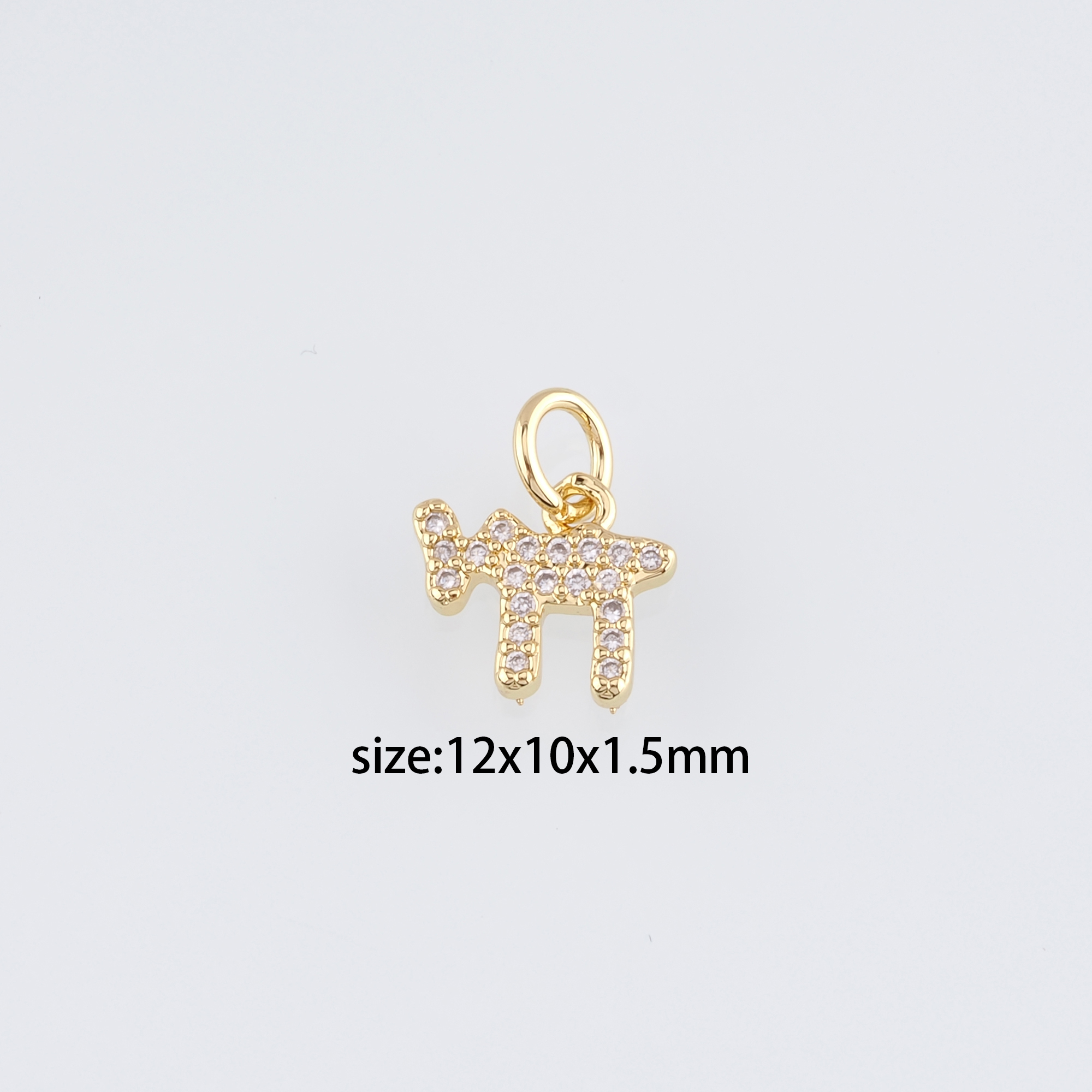 18K Gold Filled Cow Pendant,Animal Charm,CZ Micor Pave Cow Earrings Necklace for DIY Jewelry Making Supply