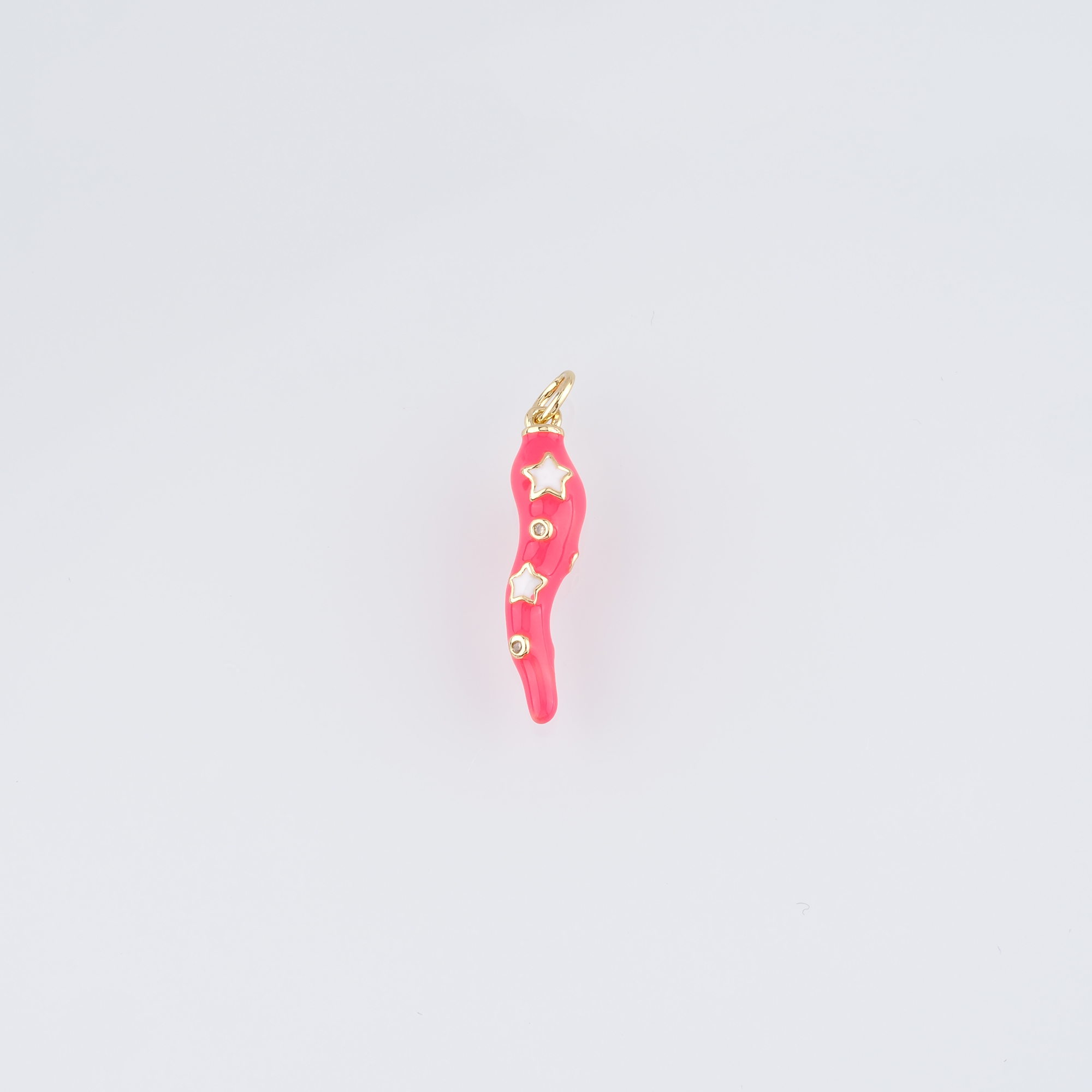 18K Gold Filled Horn Pendant,Enamel Horn Charm Earrings Necklace for DIY Jewelry Making Supply