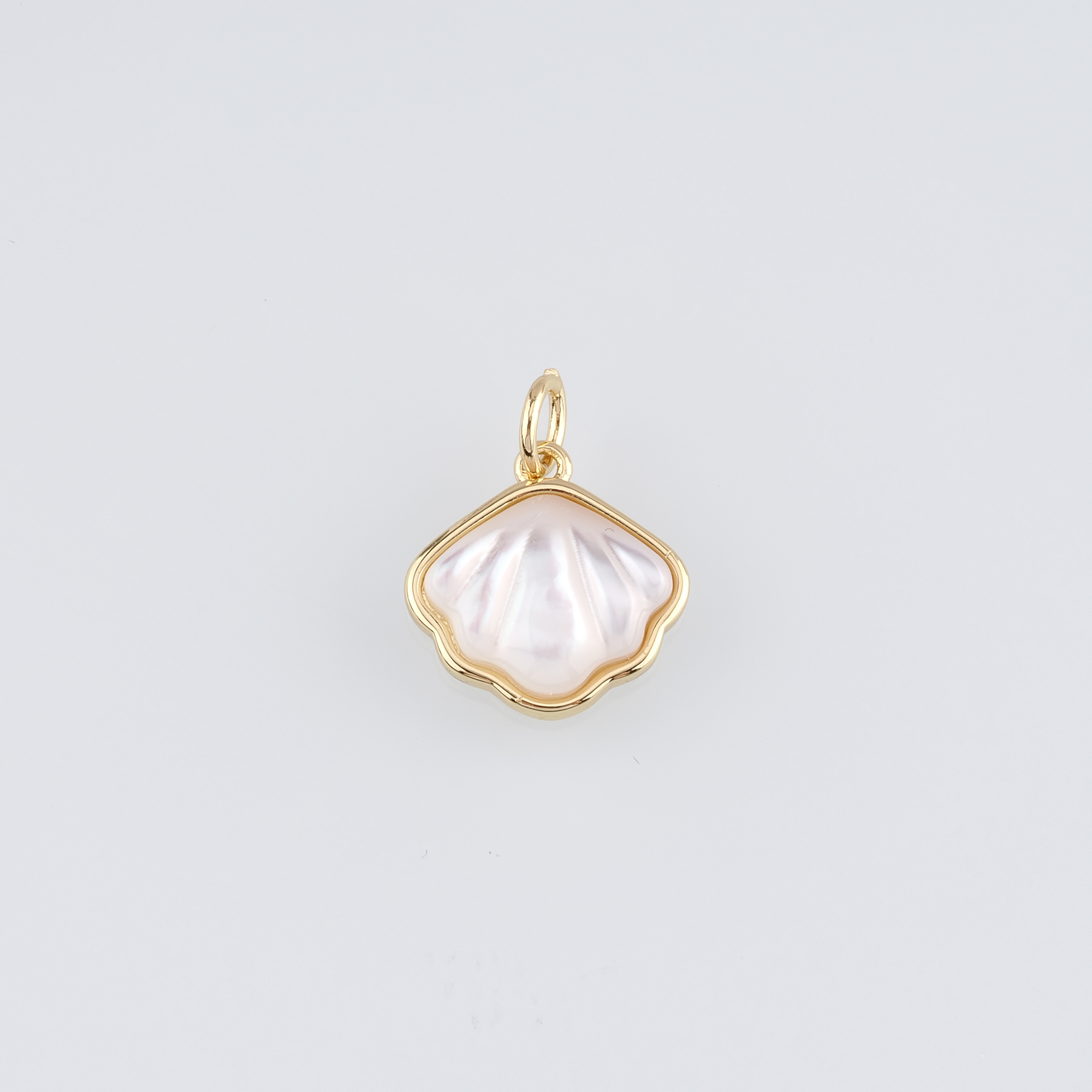 18K Gold Filled Scallop Pendant,Ocean Scallop Charm Earrings Necklace for DIY Jewelry Making Supply