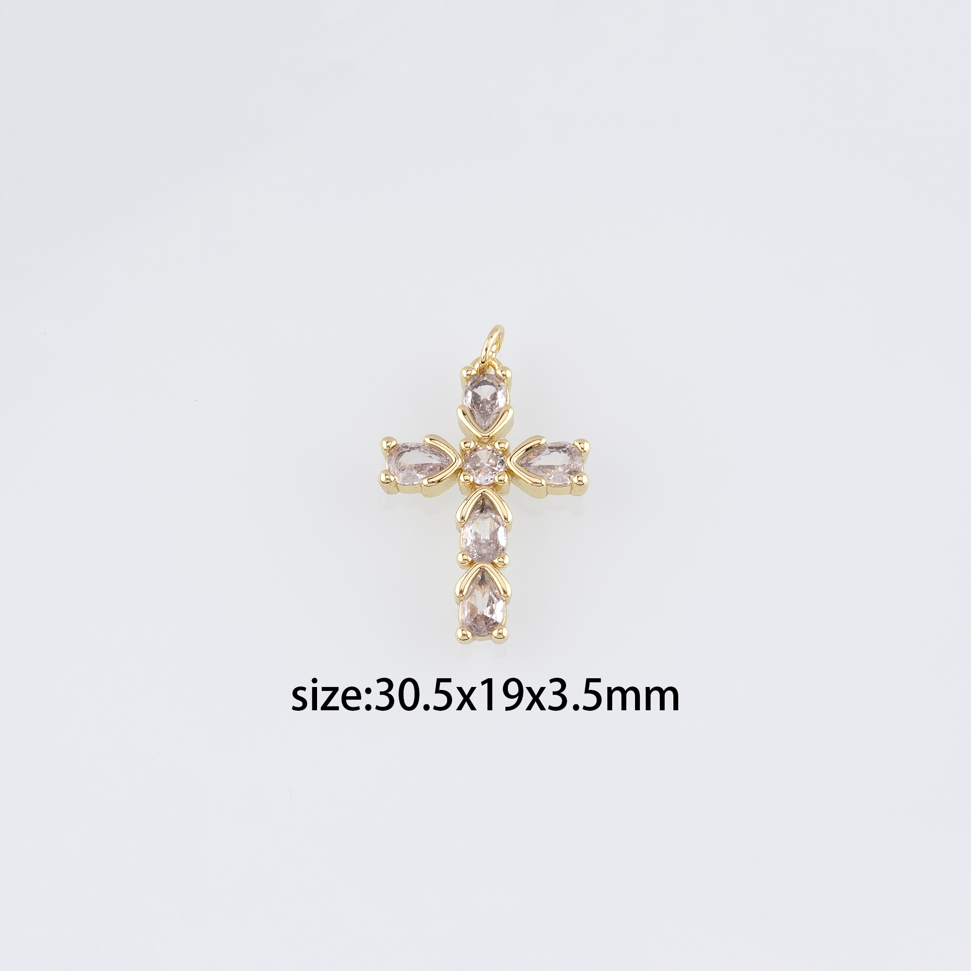 18K Gold Filled Cross Pendant,CZ Micro Pave Cross Charm Earrings Necklace for DIY Jewelry Making Supply