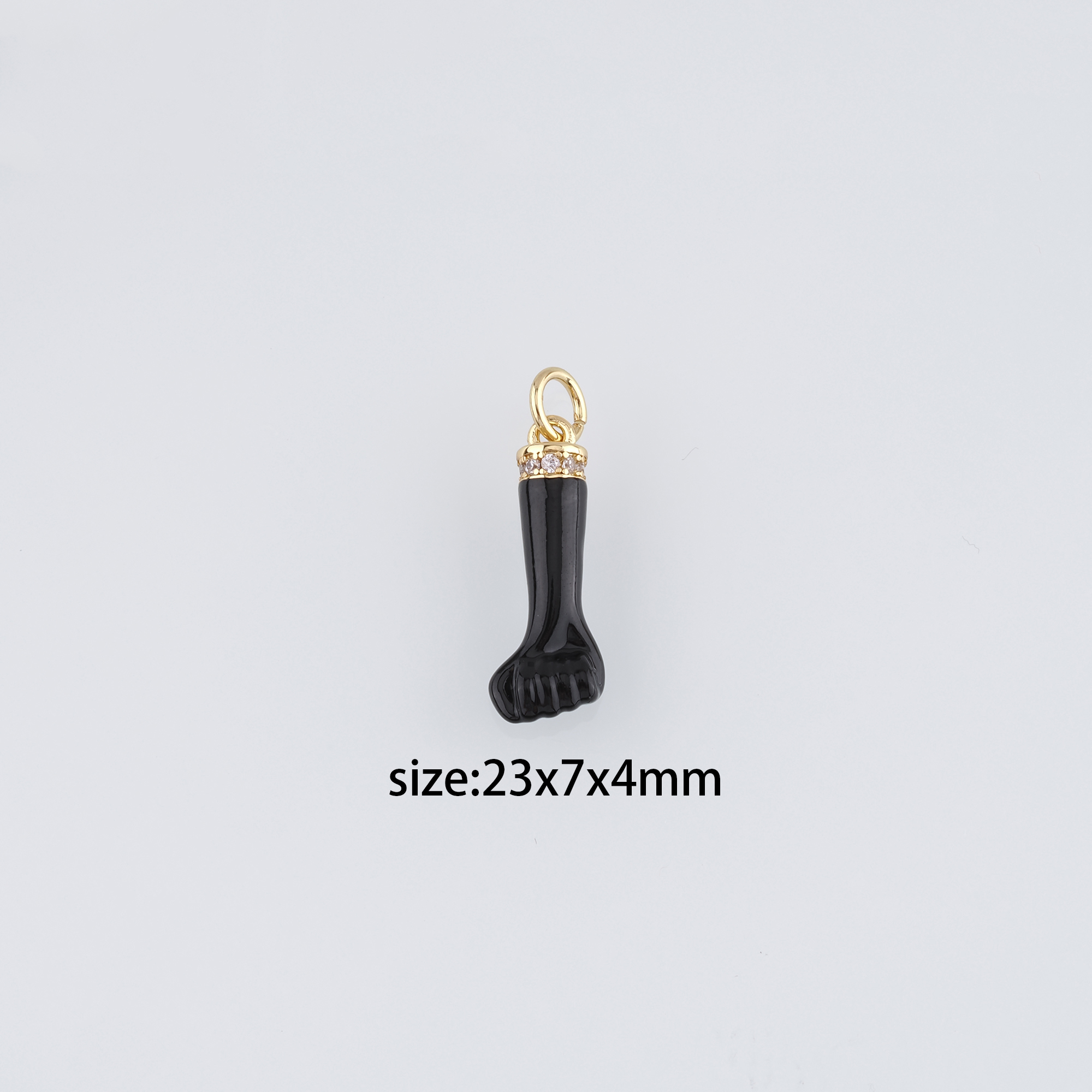 18K Gold Filled Hand Pendant,Enamel Fist Charm Earrings Necklace for DIY Jewelry Making Supply