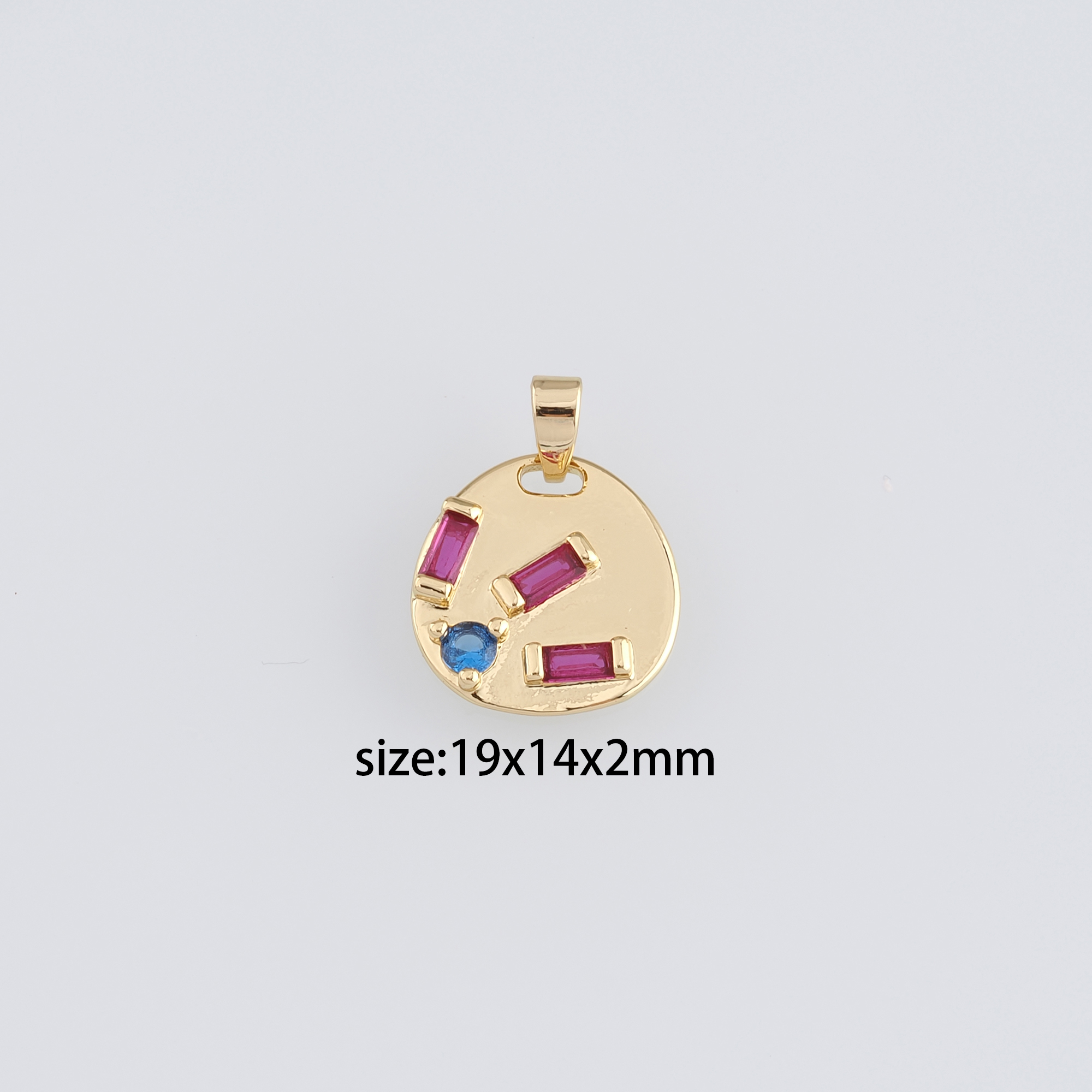 18K Gold Filled Geometric Pendant,CZ Micro Pave Geometric Charm Earrings Necklace for DIY Jewelry Making Supply
