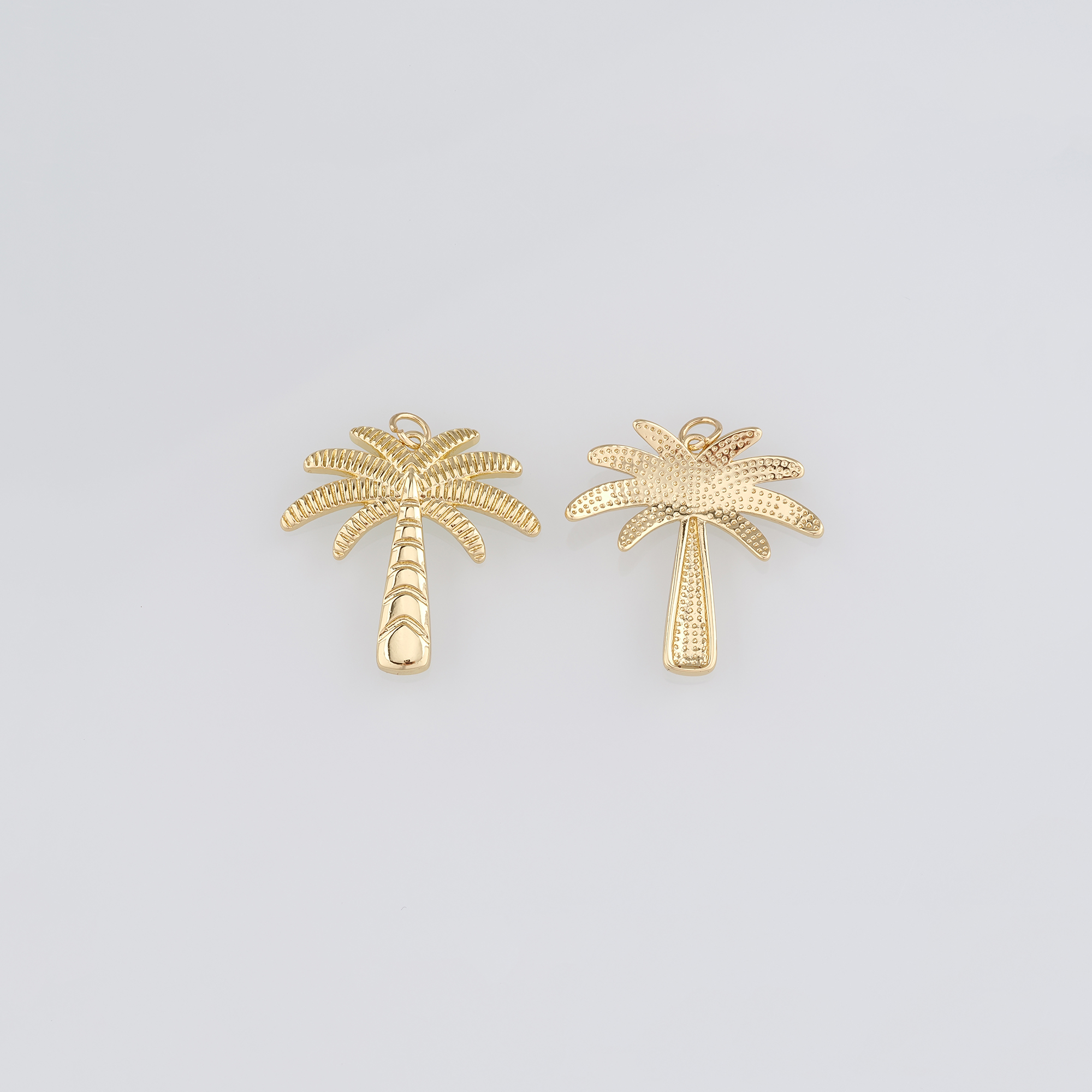 18K Gold Filled Coconut Tree Pendant,Dainty Palm Tree Charm Earrings Necklace for DIY Jewelry Making Supply