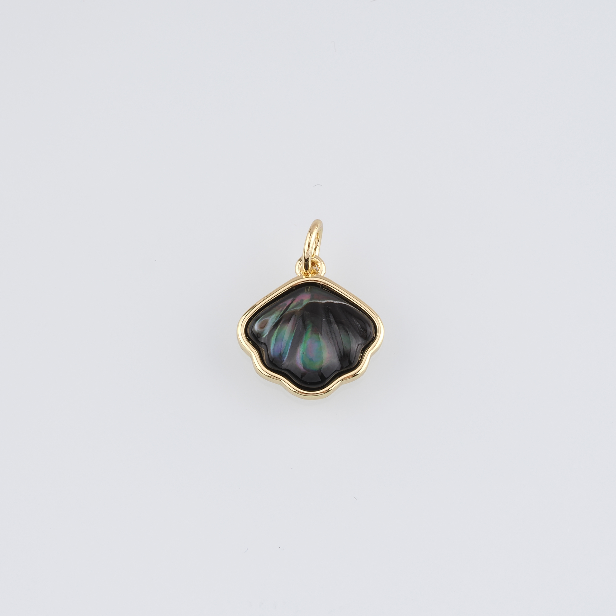18K Gold Filled Scallop Pendant,Ocean Scallop Charm Earrings Necklace for DIY Jewelry Making Supply