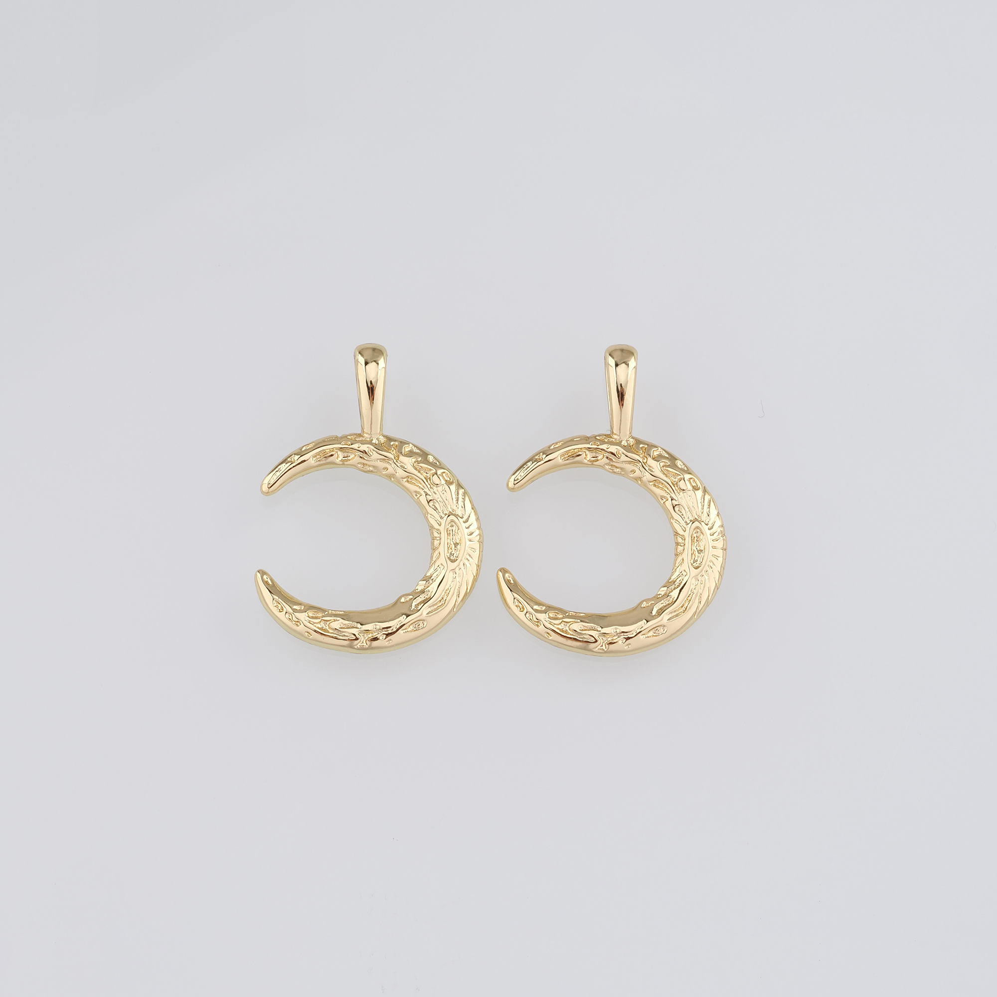 18K Gold Filled Moon Pendant,Celestial Charm Earrings Necklace for DIY Jewelry Making Supply