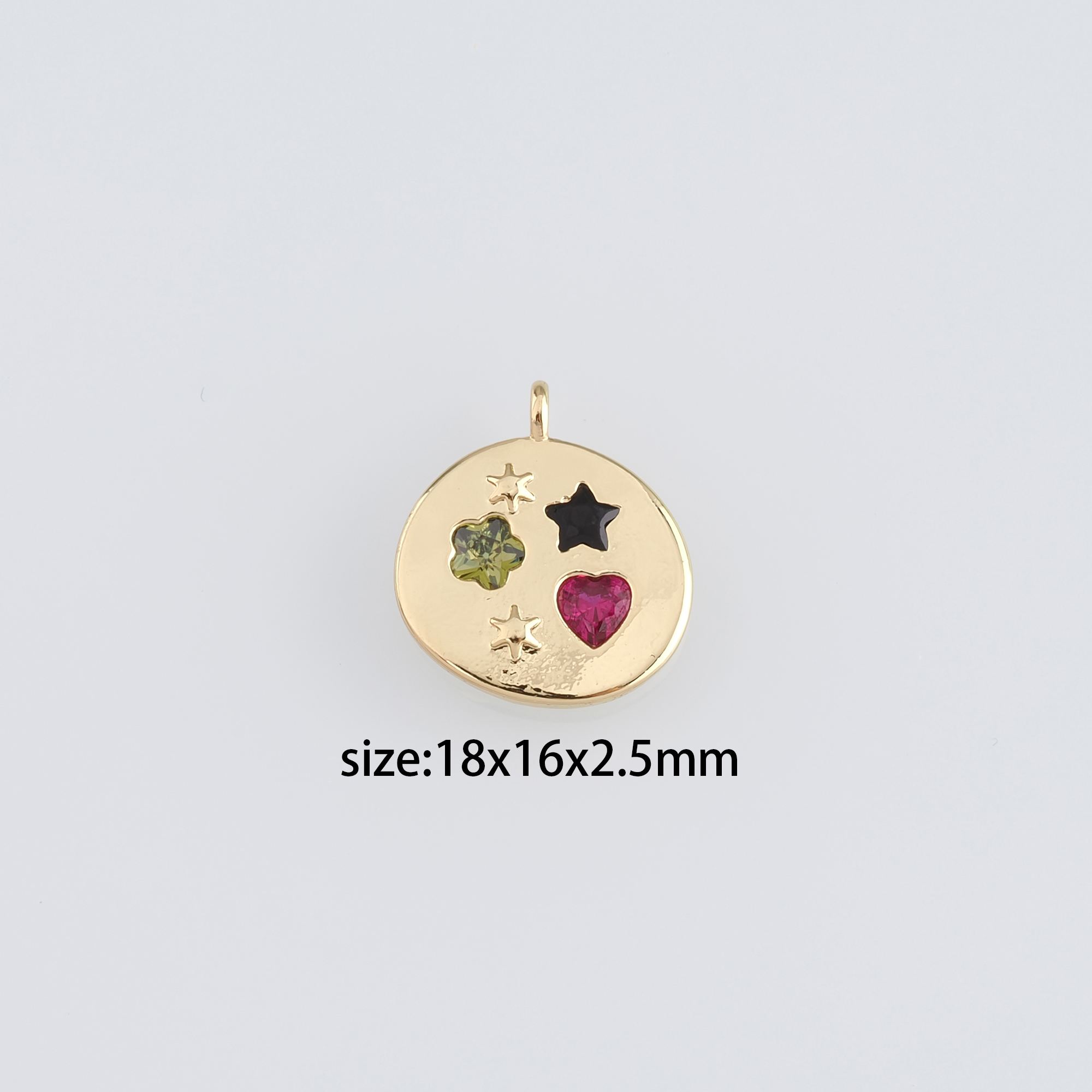 18K Gold Filled Heart Pendant,CZ Micro Pave Heart Charm Earrings Necklace for DIY Jewelry Making Supply