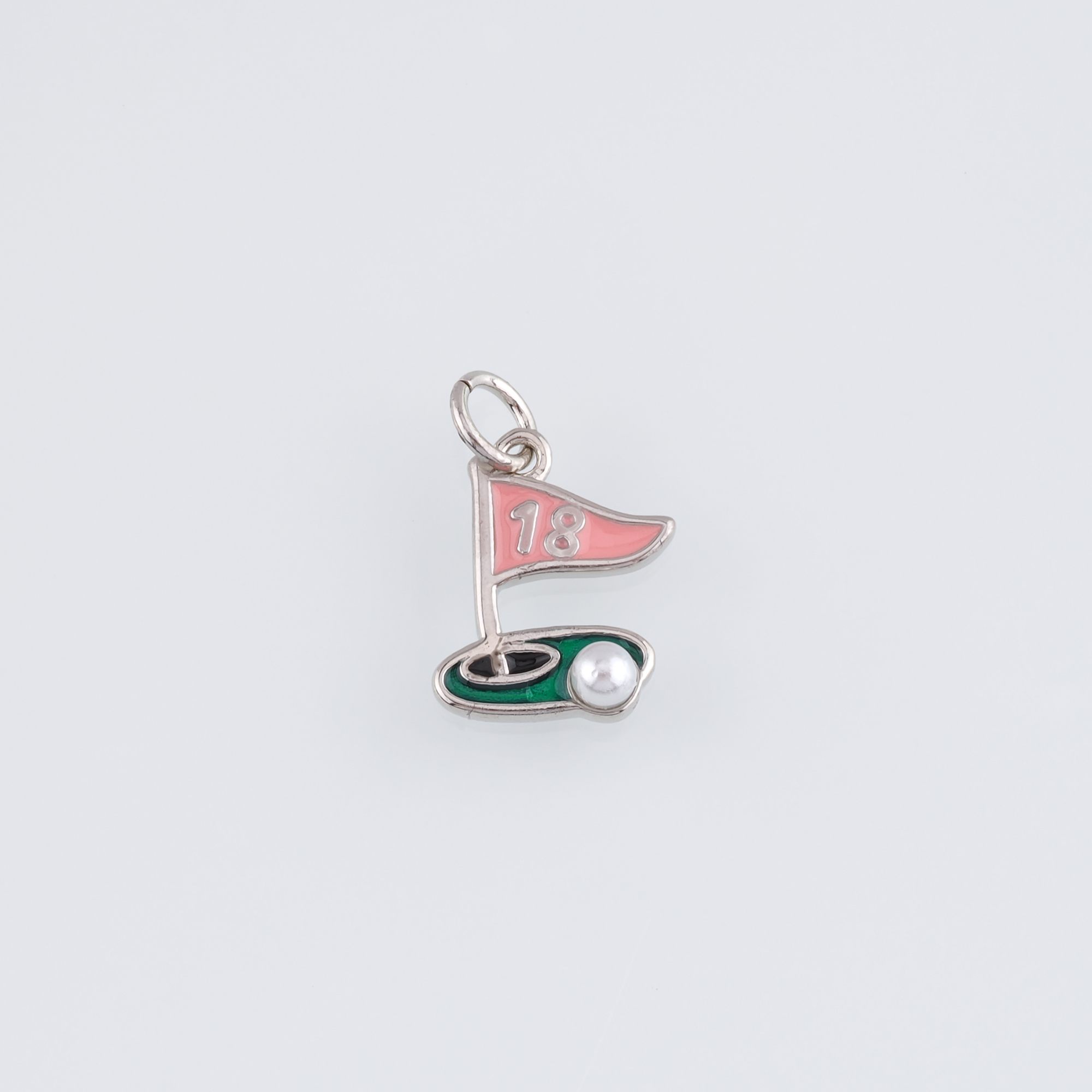 18K Gold Filled Golf Flag Pendant,Enamel Golf Flag  Charm Earrings Necklace for DIY Jewelry Making Supply