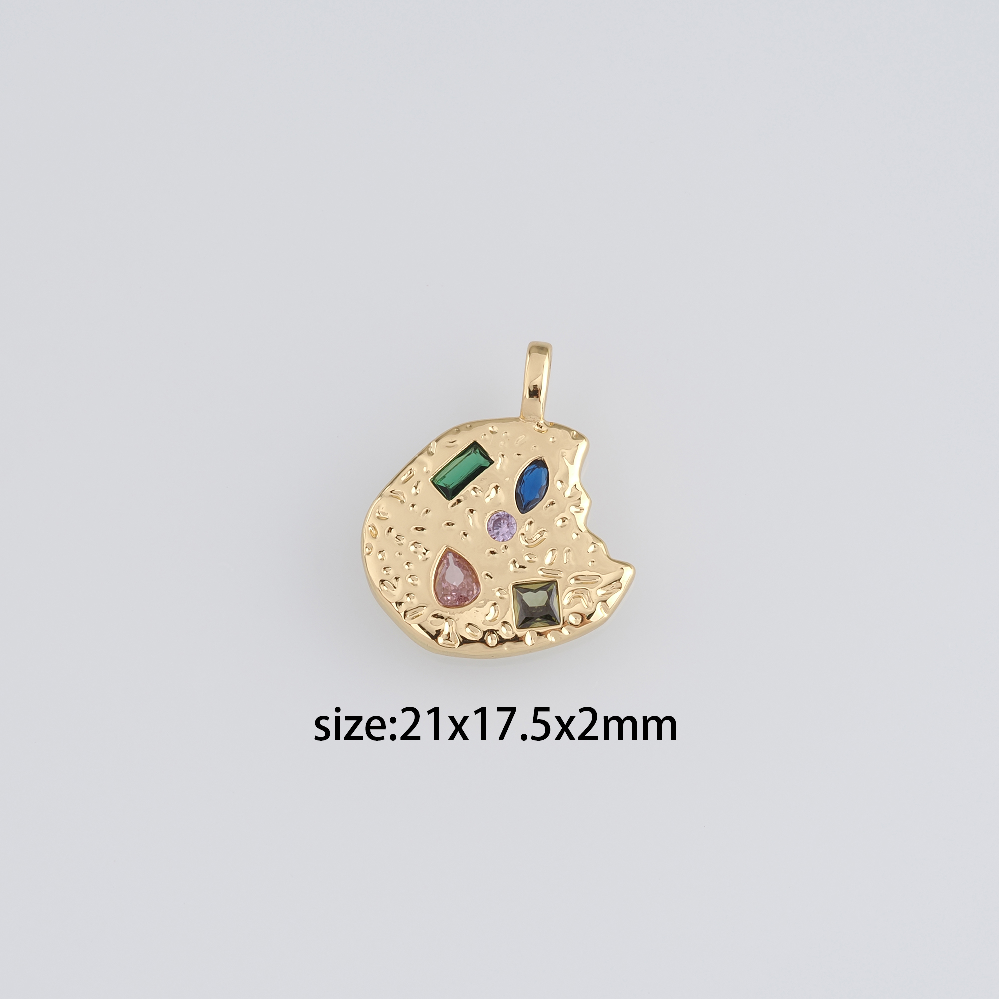 18K Gold Filled Geometric Pendant,CZ Micro Pave Geometric Charm Earrings Necklace for DIY Jewelry Making Supply