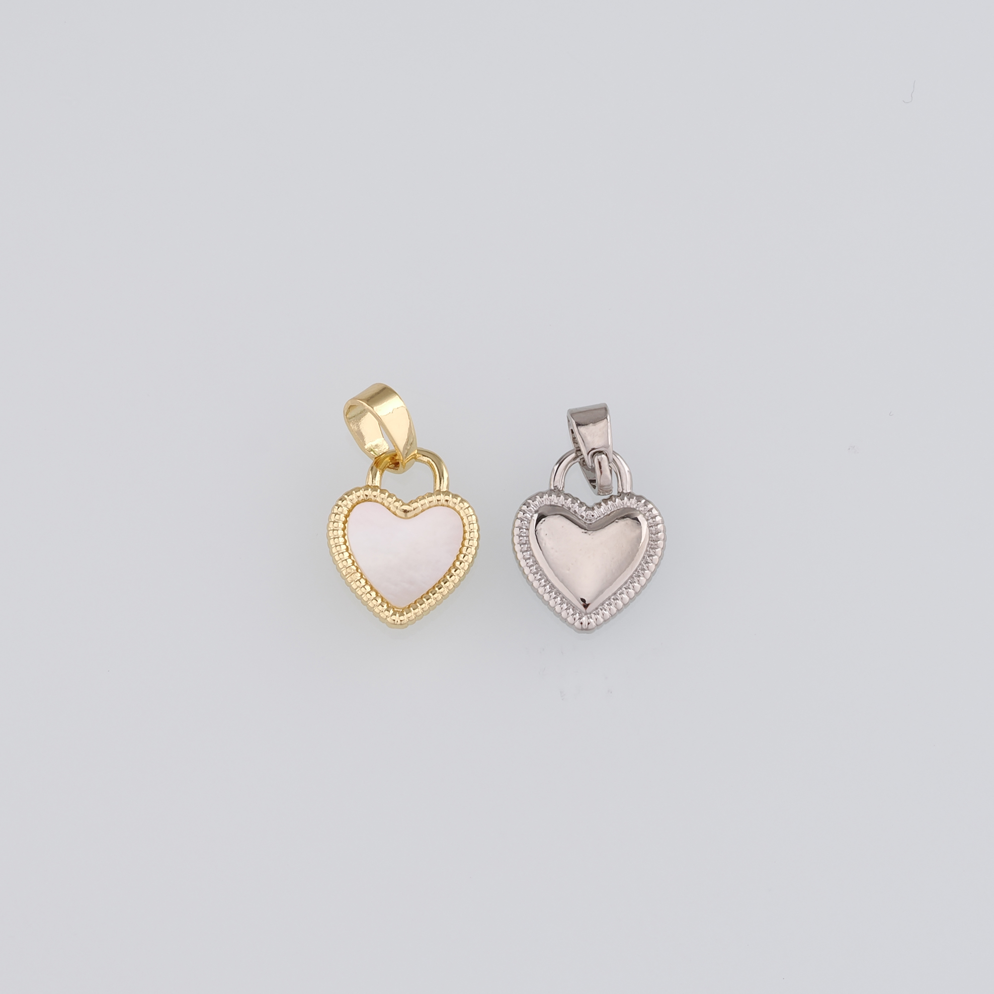 18K Gold Filled Heart Pendant,Dainty Heart Charm Earrings Necklace for DIY Jewelry Making Supply