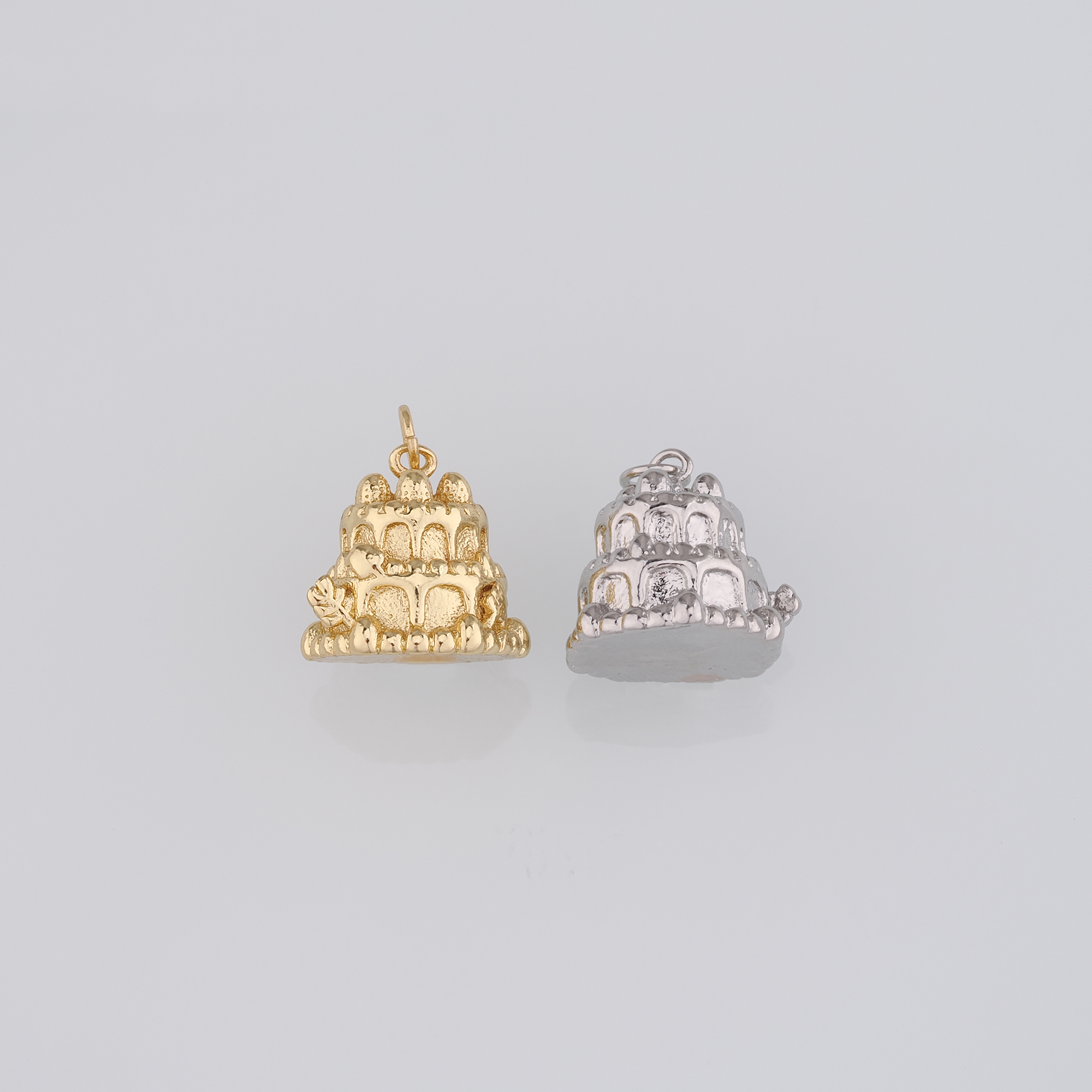 18K Gold Filled Cake Pendant,Strawberry Shortcake Charm Earrings Necklace for DIY Jewelry Making Supply