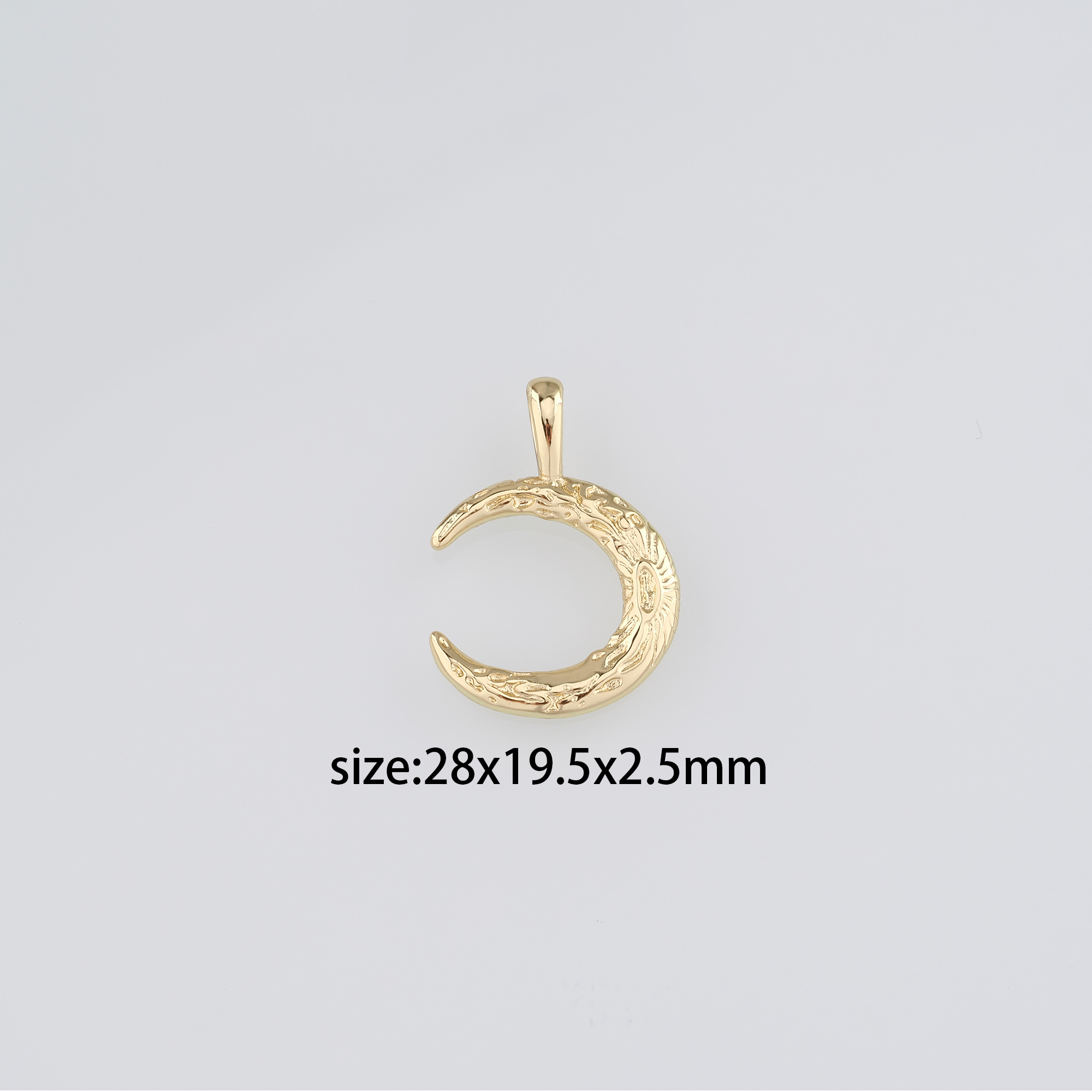 18K Gold Filled Moon Pendant,Celestial Charm Earrings Necklace for DIY Jewelry Making Supply