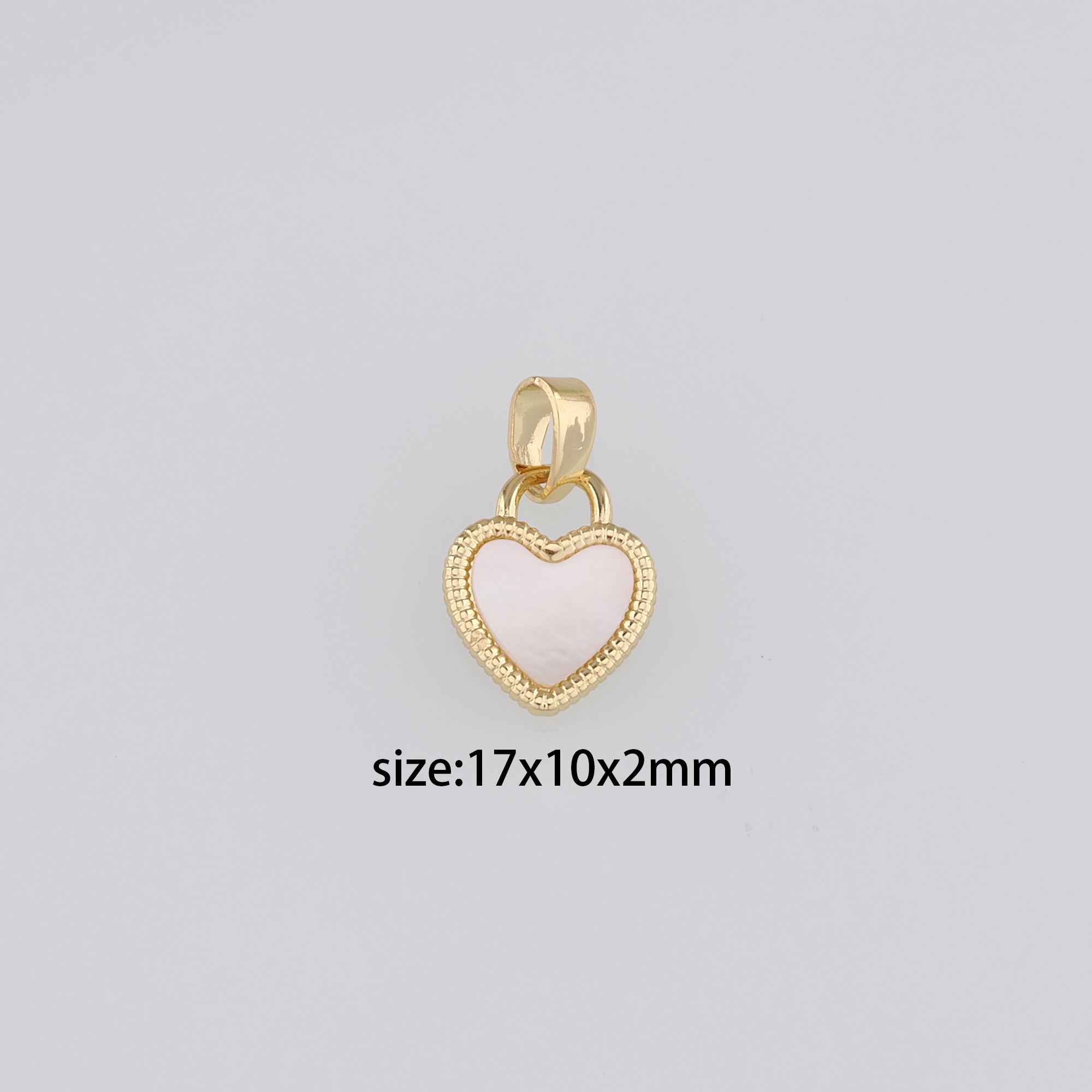 18K Gold Filled Heart Pendant,Dainty Heart Charm Earrings Necklace for DIY Jewelry Making Supply