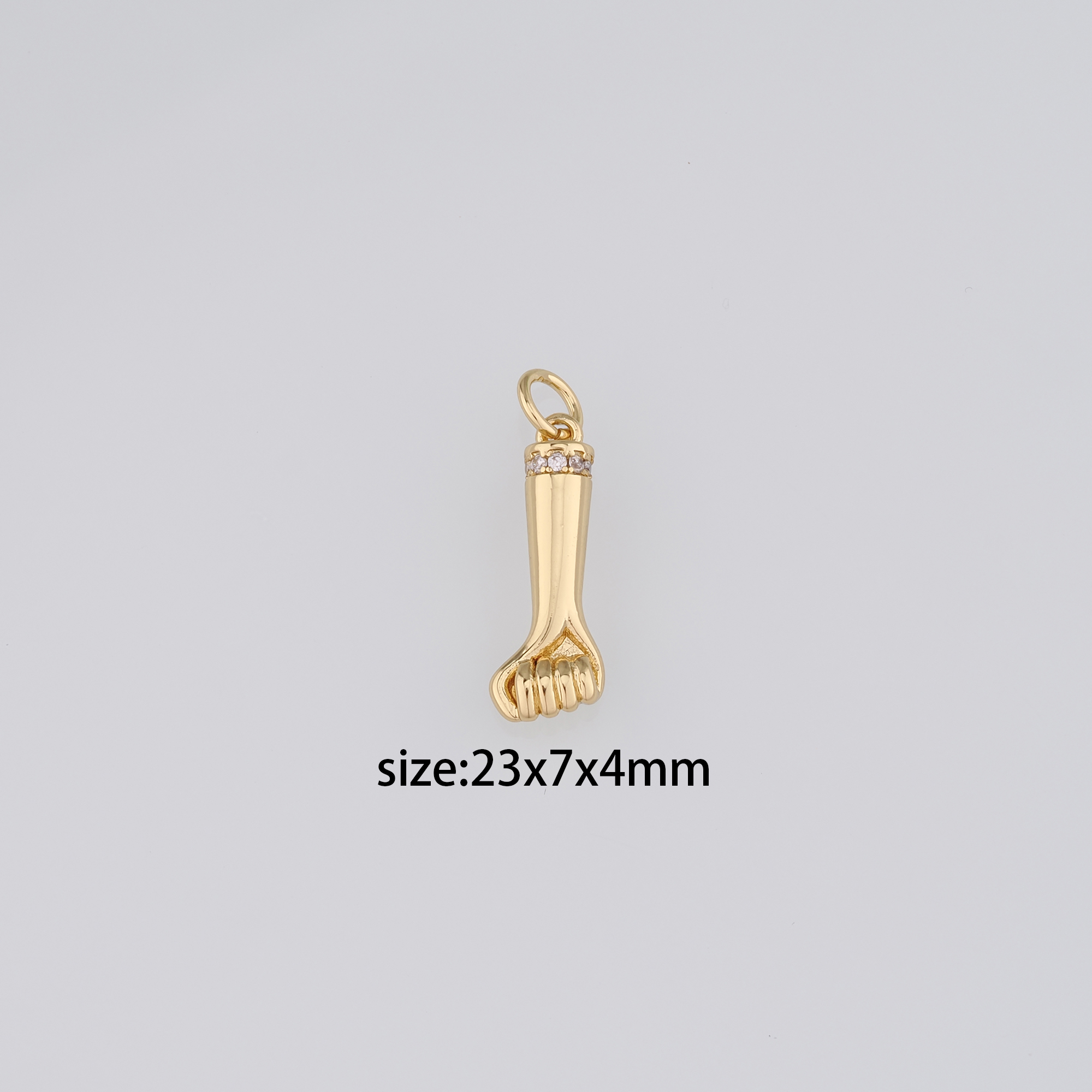 18K Gold Filled Hand Pendant,Dainty Fist Charm Earrings Necklace for DIY Jewelry Making Supply